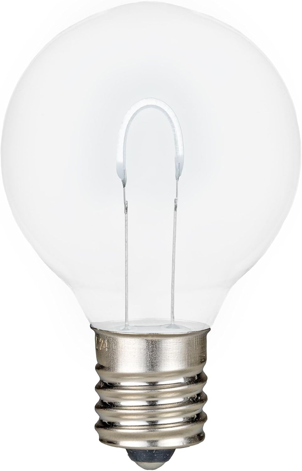 Novelty Lights 25 Pack G40 LED Light Bulbs, E12 C7 Candelabra Screw Base Shatterproof Outdoor String Lights Clear Globe Bulbs, Dimmable Edison Light Bulbs for Patio Decor, Pure White, 0.8 Watt