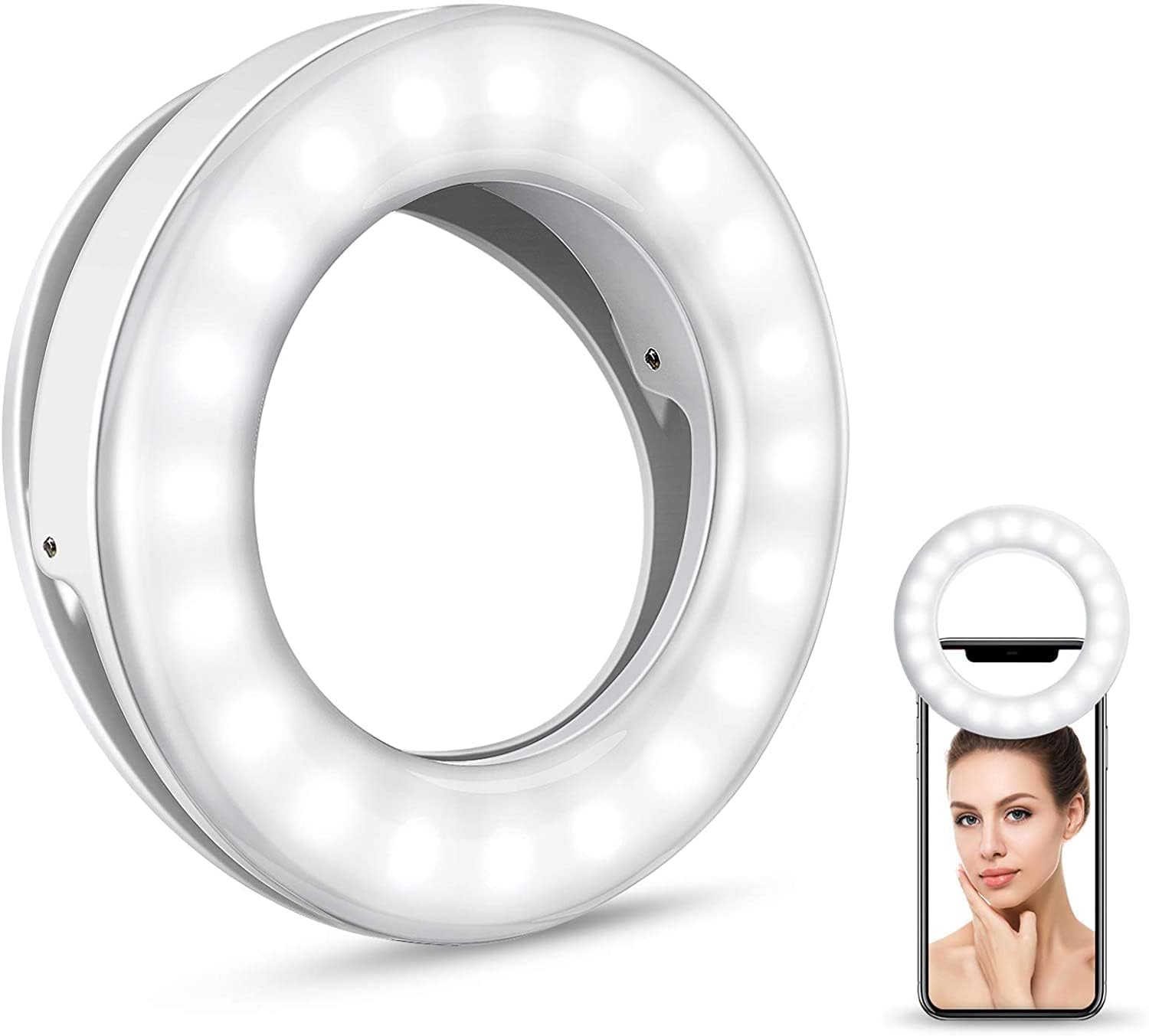 Video Conference Light for Phone, Laptop, Zoom Meeting, Selfie Ring Light, Rechargeable Selfie Fill Light with Retaining Clip On-picture-30