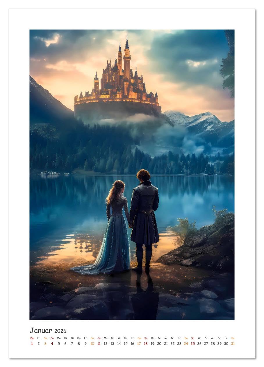 Die Drachenschlacht (hochwertiger Premium Wandkalender 2026 DIN A2 hoch), Kunstdruck in Hochglanz: Eine Bilder Geschichte über Ritter, Drachen und die große Liebe. (CALVENDO Wissenschaft)