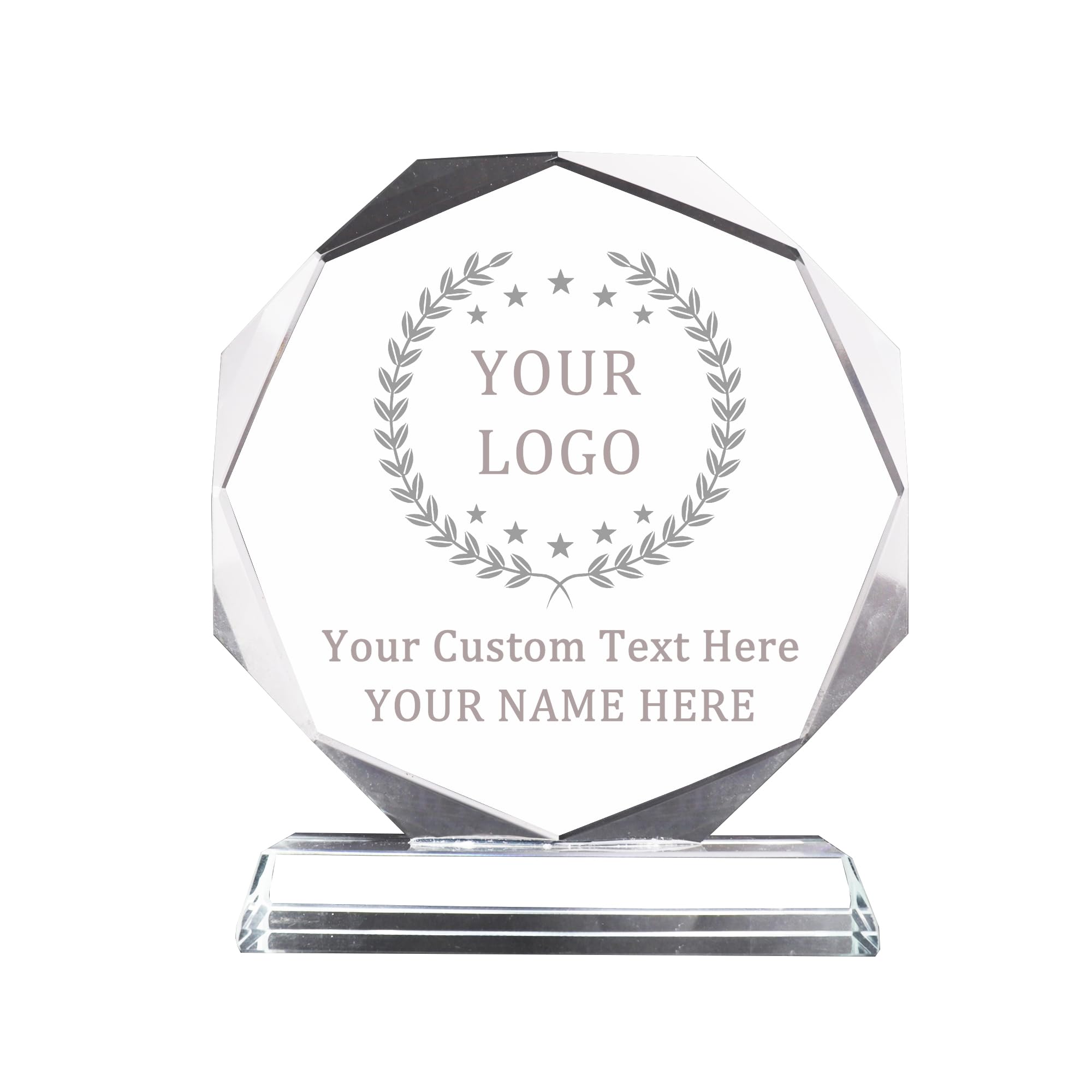 Personalized Crystal Trophy Award, Custom Engraved Crystal Award for Employees, Personalized Logo Text Trophy Award Coworker Gift, Employee Appreciation Gift, Table Desktop Decor