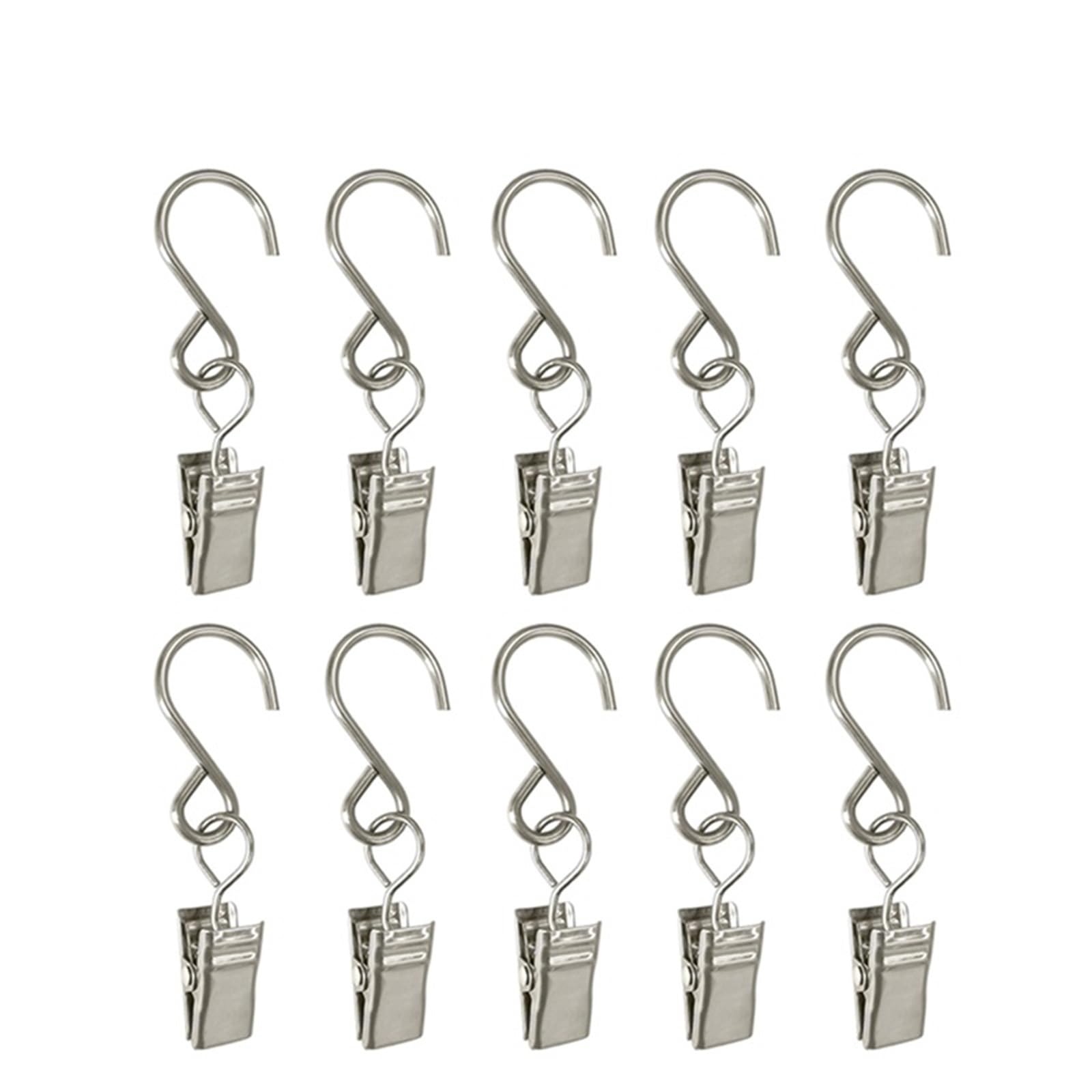 Hooks Clips for Drapes, 100Pcs Stainless Steel Curtain S Clips for Photos Decor Wire Holder Drapes Clip