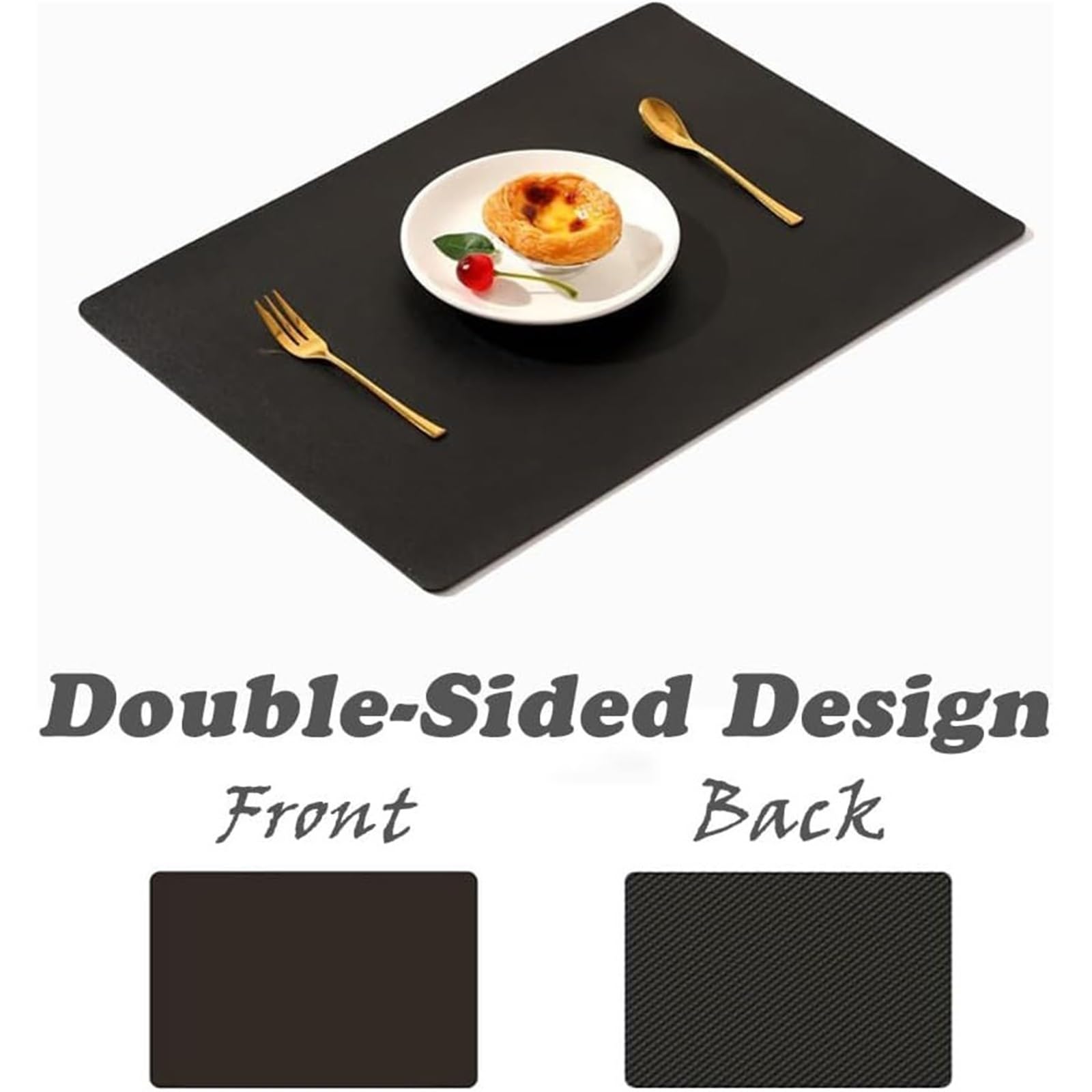 Décoration de Table, Sets de Table, Ensemble de Tapis de Cuisine et de Salle à Manger en Cuir – Résistant à la Chaleur 43 x 30 cm – Imperméable, antidérapant et Lavable