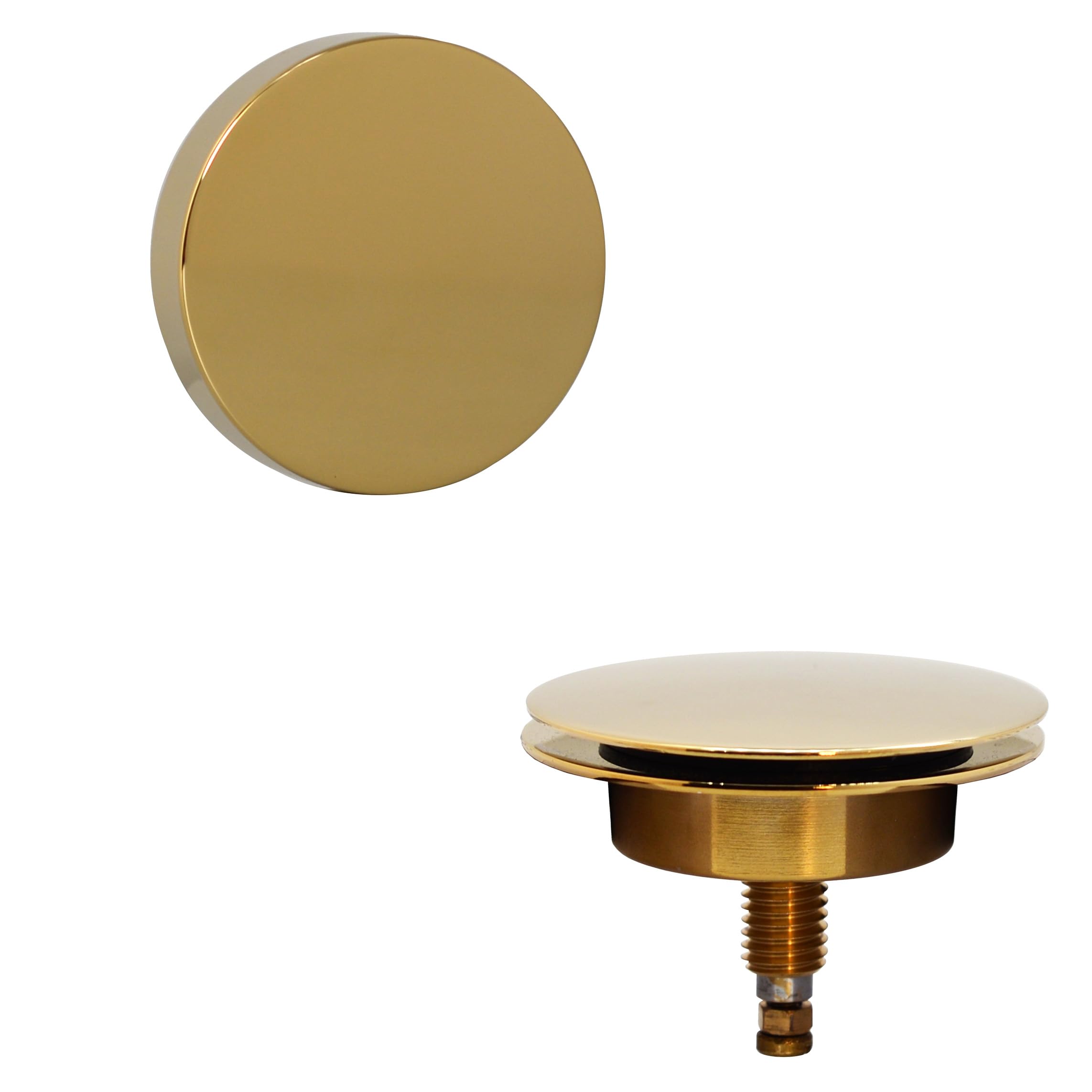 Westbrass D50P45SRE-01 - Tapón de desagüe para bañera de 45 pulgadas con perilla giratoria de desbordamiento, tapón emergente SCH. 40 accesorios de PVC, latón pulido