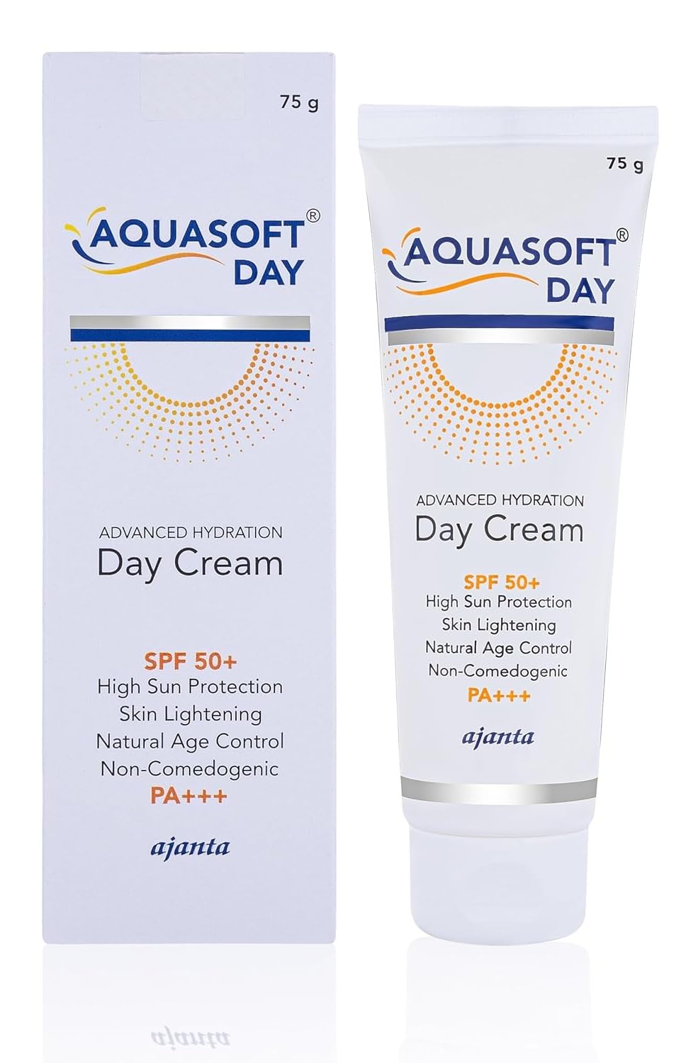 Aquasoft Day Cream SPF50+ PA+++ with Triple Action formula for moisturising, sun protection and brightening. Sodium Hyaluronate, Niacinamide, antioxidants and OTZ10; non-comedogenic, lightweight. 75gm-image-29