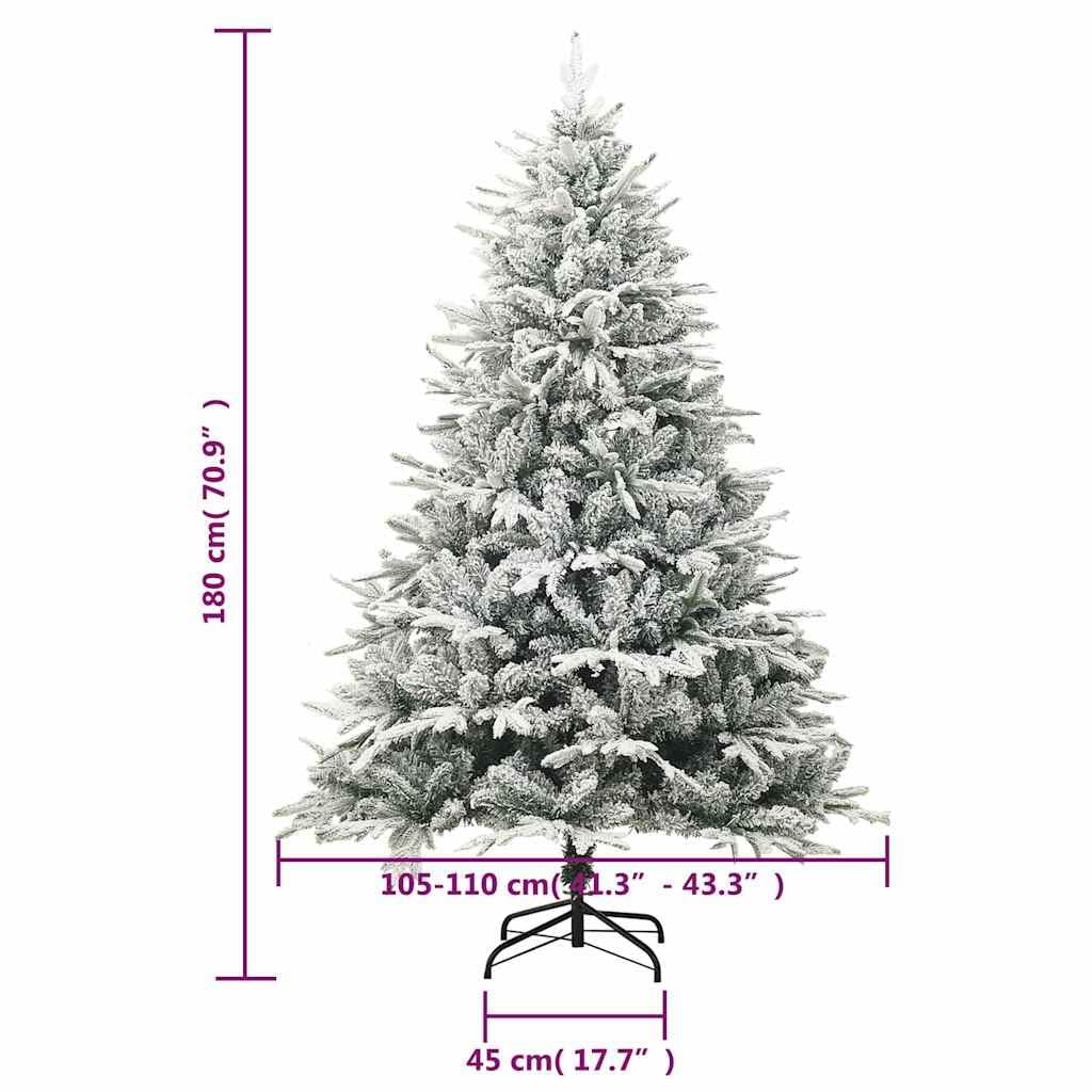 Albero di Natale artificiale verde 180 cm in PVC e PE con supporto in acciaio, un albero di Natale verde realistico per la tua decorazione