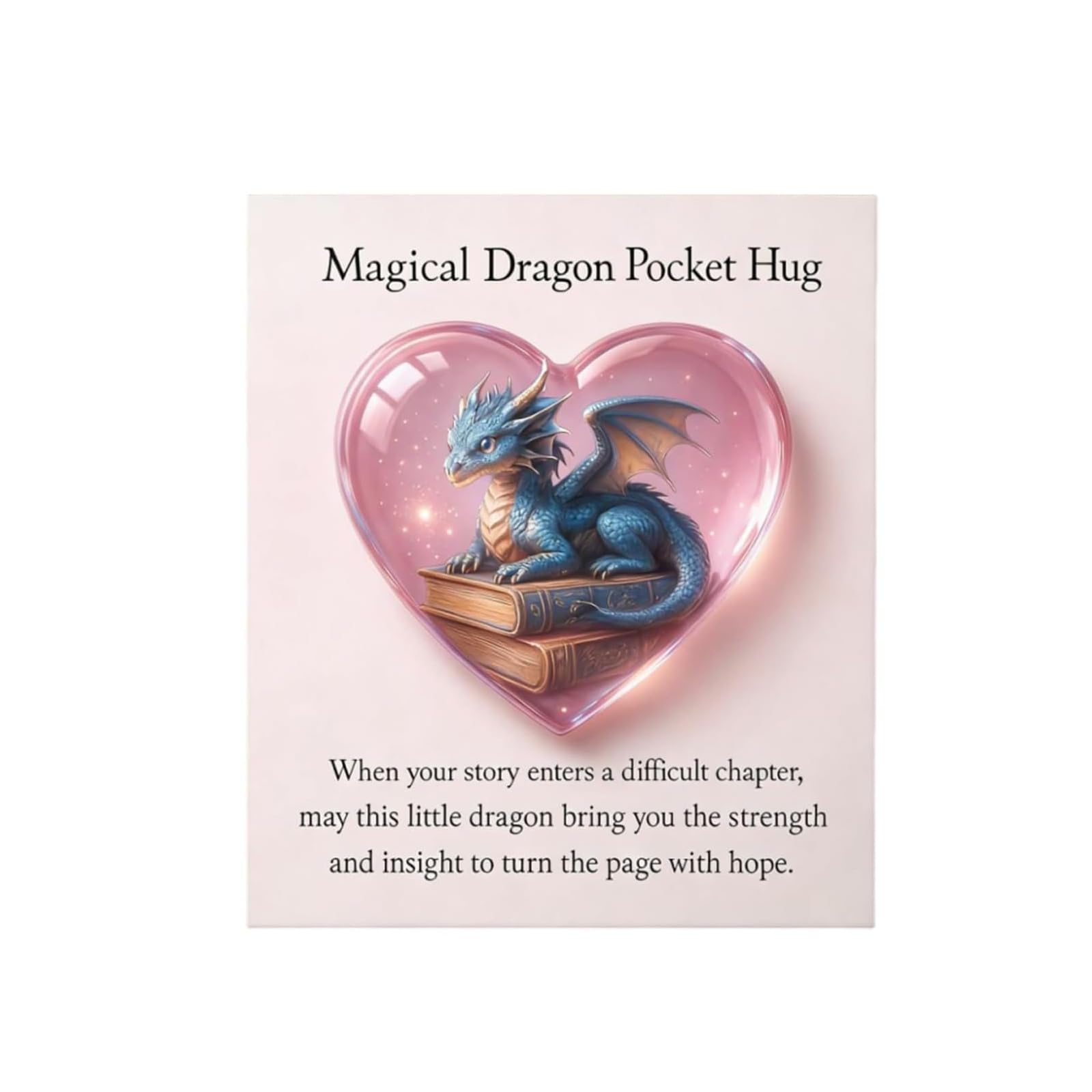 Magical Dragon Pocket Hug, Comfort Token Themed Pocket Hug with Greeting Cards, Heart Token Small Size for Friend Boyfriend Girlfriend Family, Emotional Support & Encouragement Gift for Friends