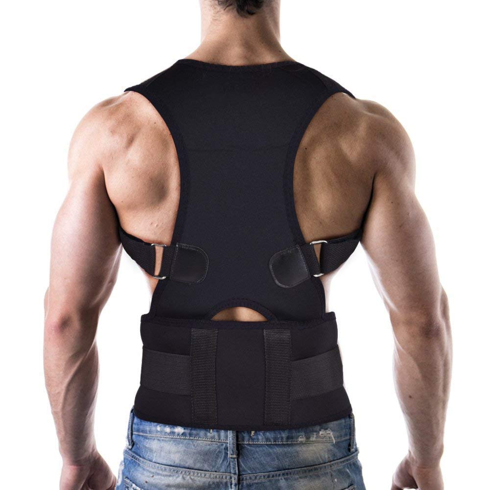 Back Brace Posture Corrector, Back Support Adjustable Back Straightener for Posture Correction,Lumbar Support,mprove Bad Slouching Problems for Scoliosis and Back Pain (Black, Large)