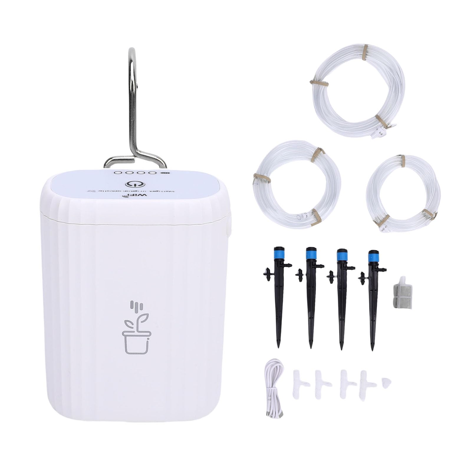 Kit di Irrigazione Automatica WiFi per Irrigazione a Goccia Intelligente 4 Piante in Vaso da Interni Telecomando Irrigatore in ABS Durevole