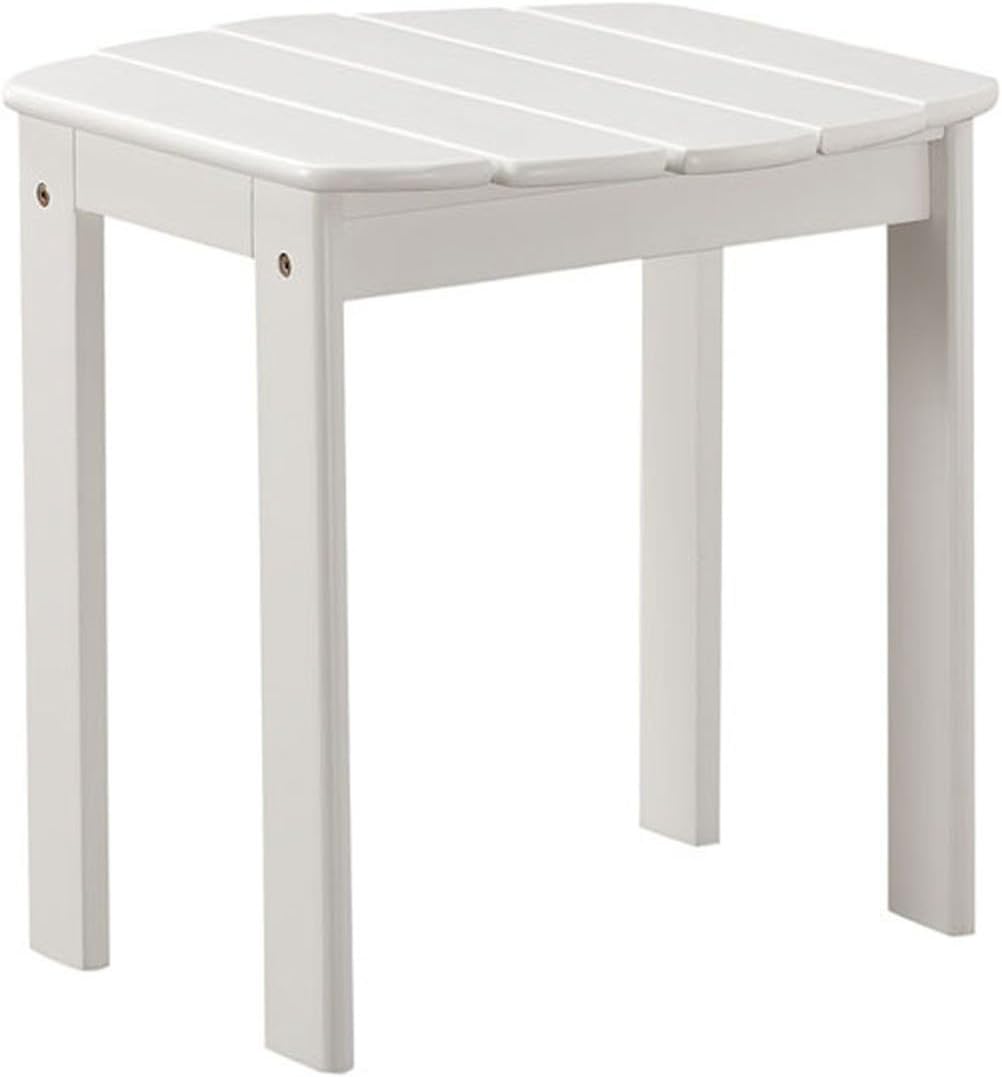 Linon Adirondack, White End Table, 18.5"D x 18.11"W x 18.11"H
