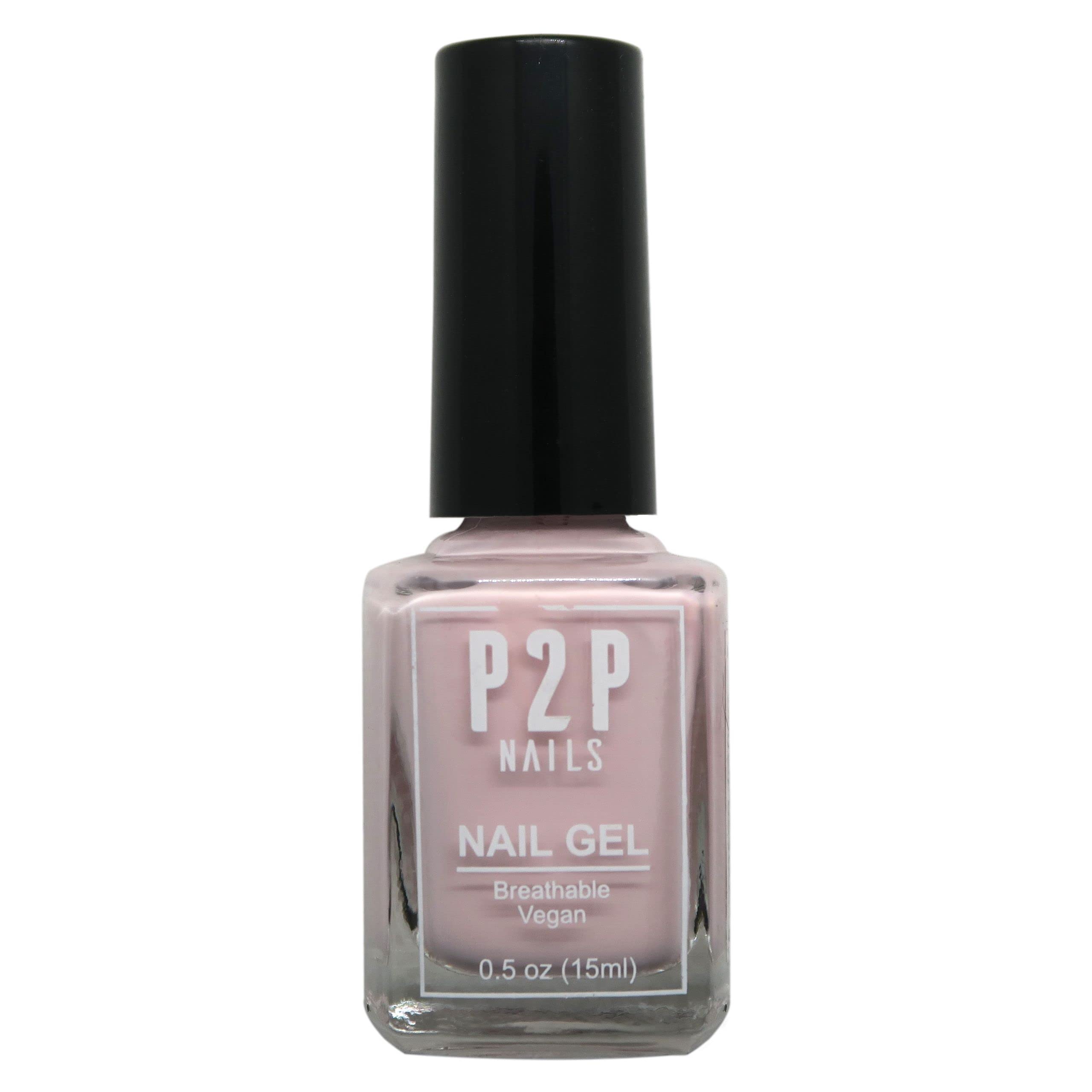 P2P Nails Vegan Nail Gel Polish - Natural Shine Scratch Free Gel Polish - Quick Dry Nail Polish - Smooth Texture Nail Gel in Vibrant Colors (Cotton