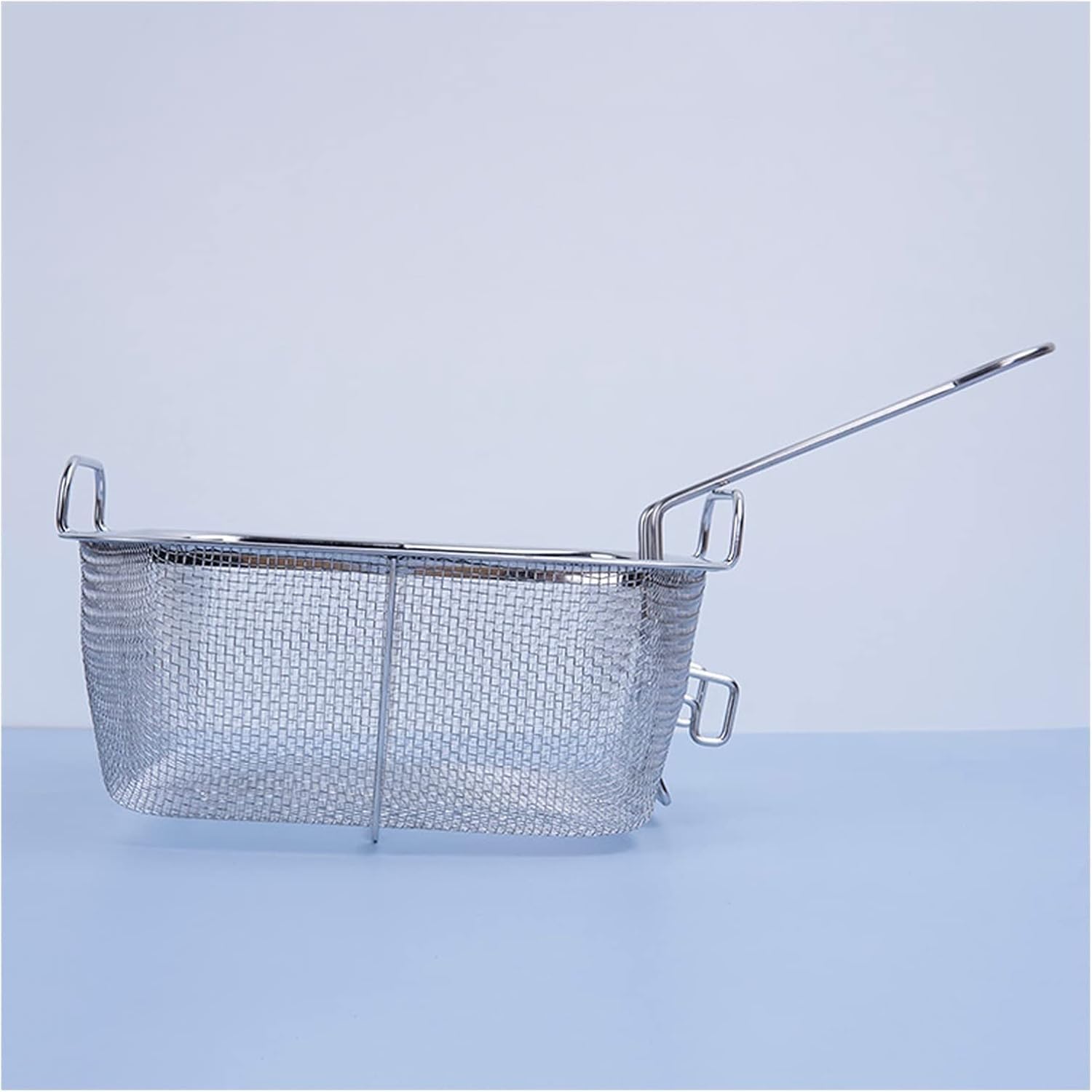 COASEBIXX Fried Basket, Stainless Steel Fry Basket with Foldable Handle Square French Fries Basket Fried Food Filter for French Fries, Chicken Nugge