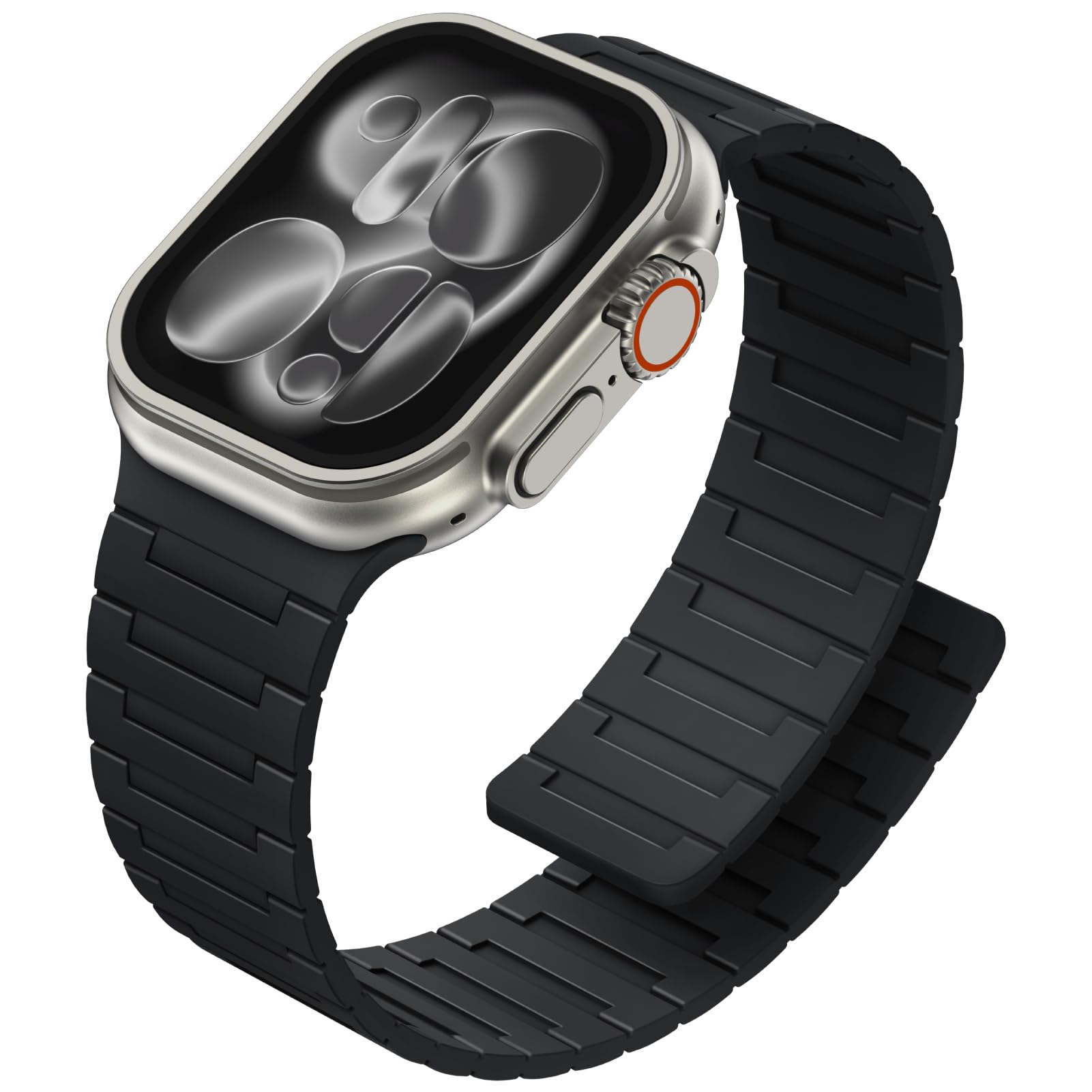 Butifacion Compatible avec les bracelets magnétiques Apple Watch 49 mm, 46 mm, 45 mm, 44 mm, 42 mm, pour homme et femme, bracelet de rechange réglable en silicone magnétique pour iWatch Series 11/10/9