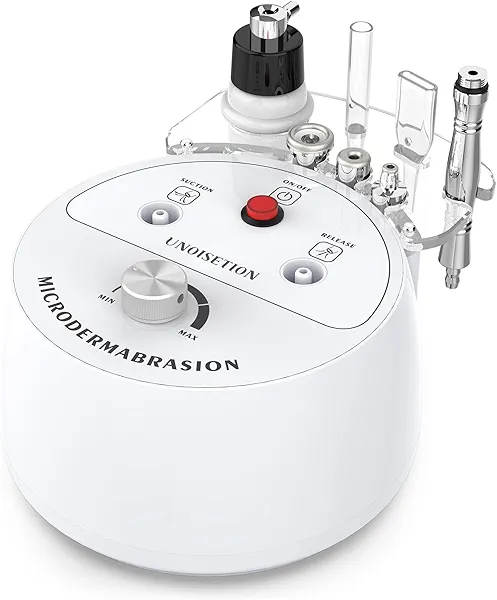 Diamond Microdermabrasion Machine, UNOISETION 3 in 1 Dermabrasion Facial Machine for Exfoliation & Blackhead Removal, Home Use Facial Skin Care Device White