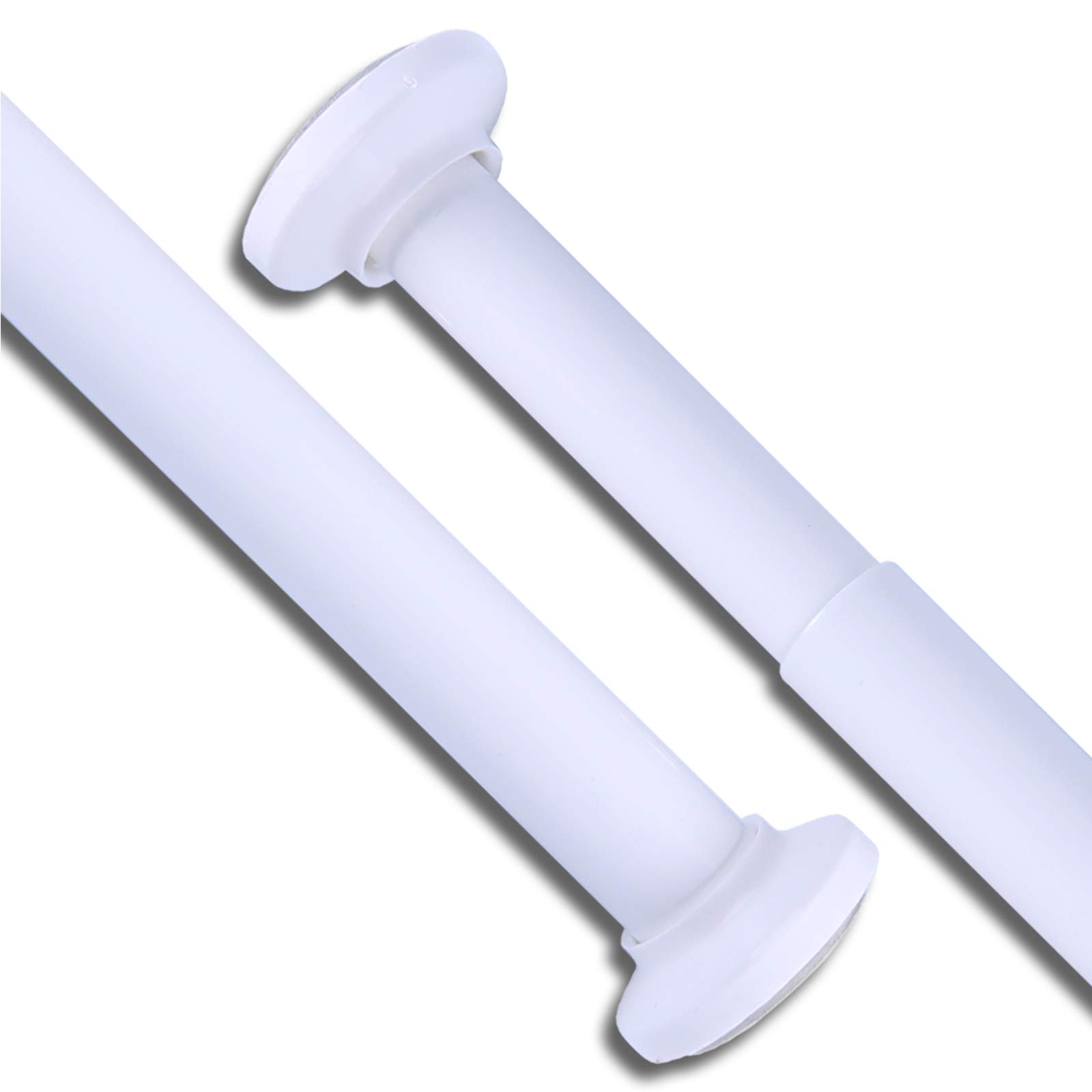 Homecentre White Telescopic Rail 125-220Cm Shower Curtain Rod Bath Extendable Pole No Tools Required