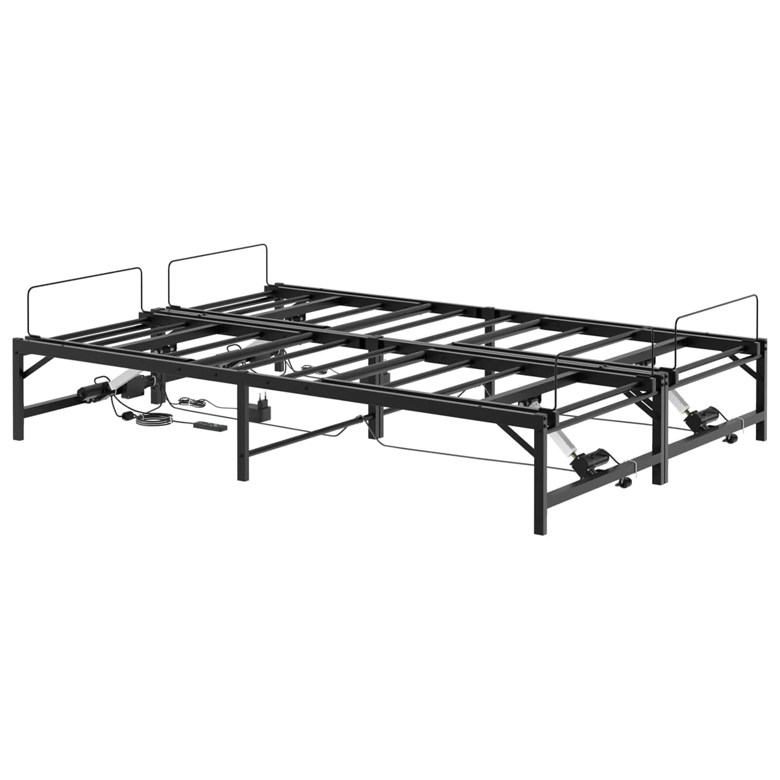 Gecheer Elektrisches Bett, 140x200 cm, Stahl, Kopf/Fuß verstellbar, Fernbedienung, für Erwachsene
