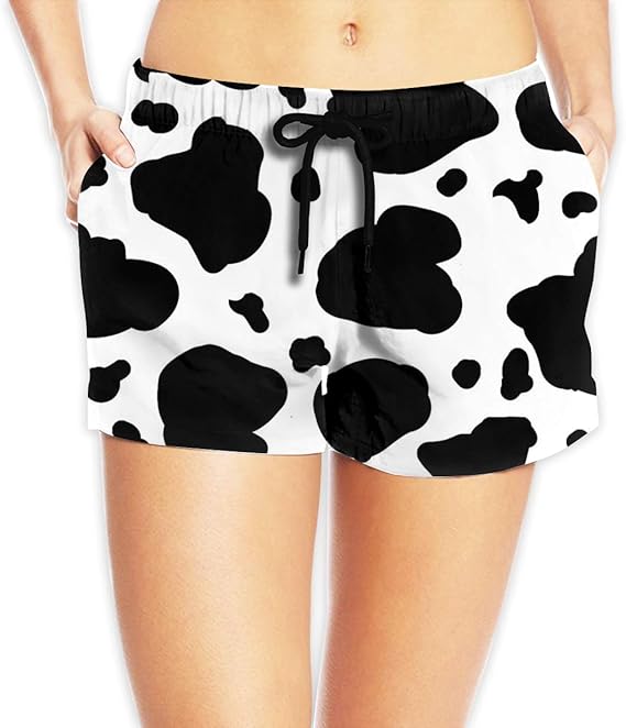Amazon Co Jp 牛柄 レギュラーショーツ レディース スポーツ ショートパンツ フィットネス パンツ おしゃれ ビーチ 余暇 パンツ ファッション