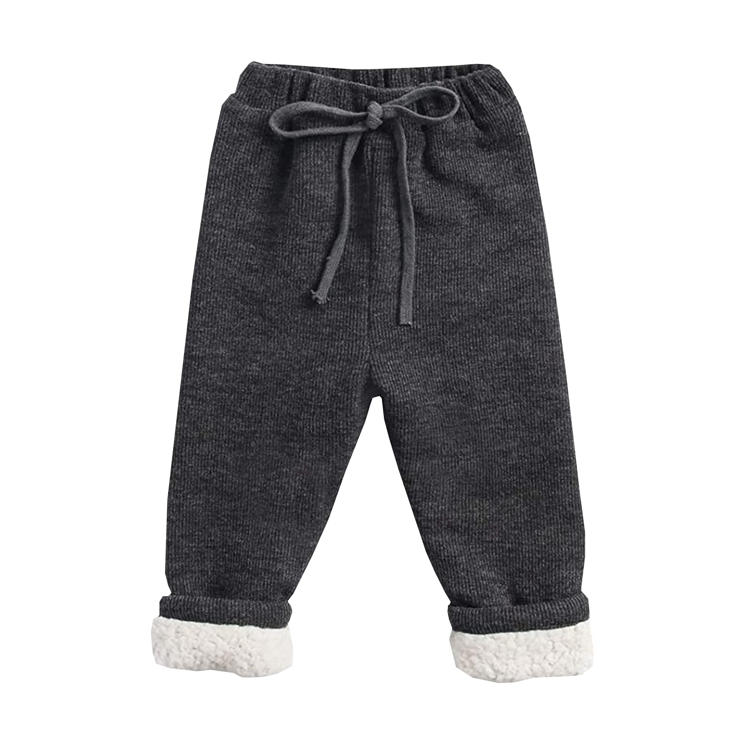 Little Baby Girl Boy Inverno Caldo Pantaloni da Jogging a Vita Alta Pantaloni da Bambino in Cotone con Coulisse Pantaloni di Velluto a Coste Foderati in Pile