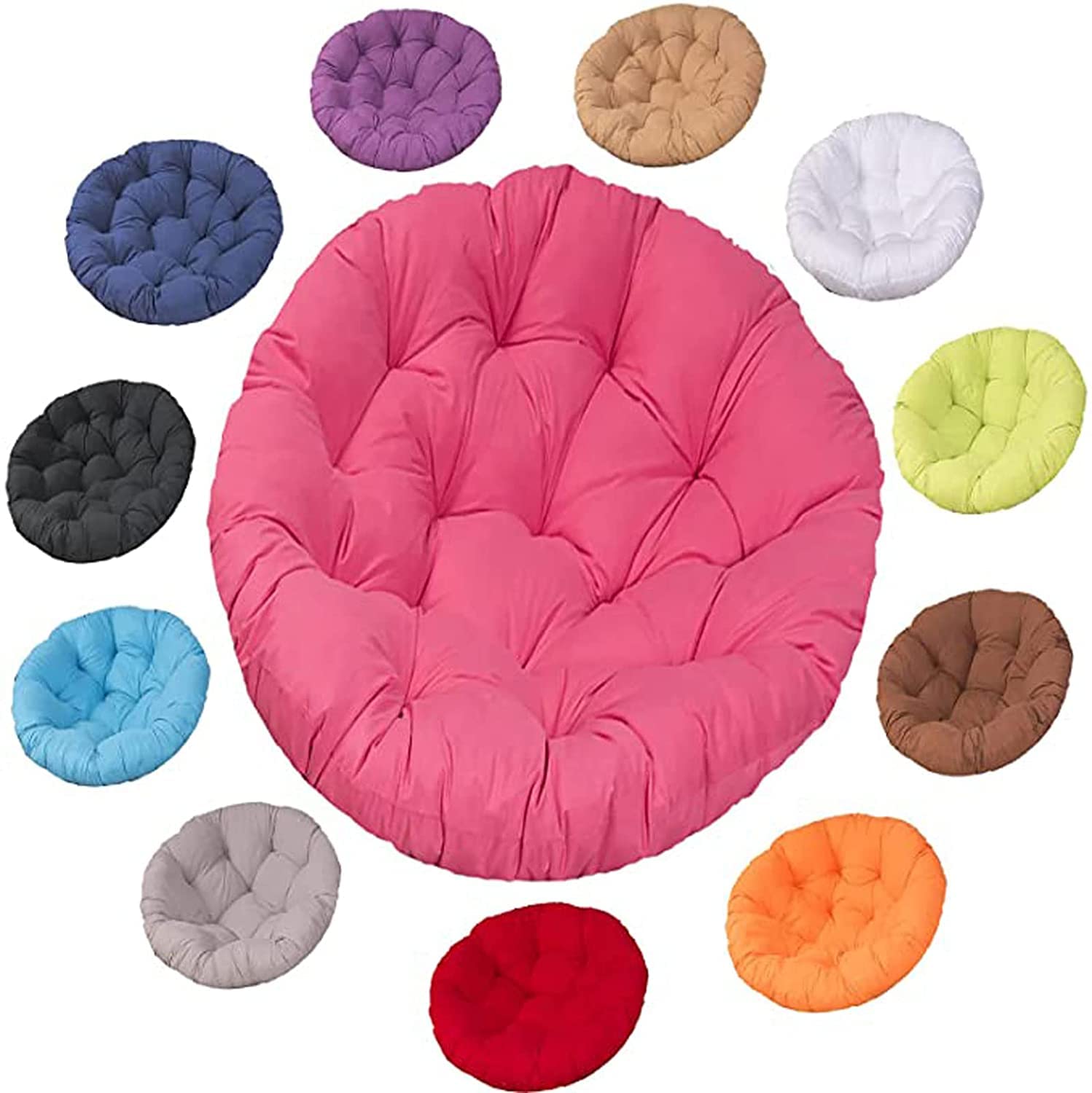 SHAIRMB Papasan Round Chair Cushions, Thicken Papasan Chair Cushion, Swing Chair Cushion Outdoor, for Outdoor Garden, Balcony and Living Room, Outdoorn,rose red,60X60cm