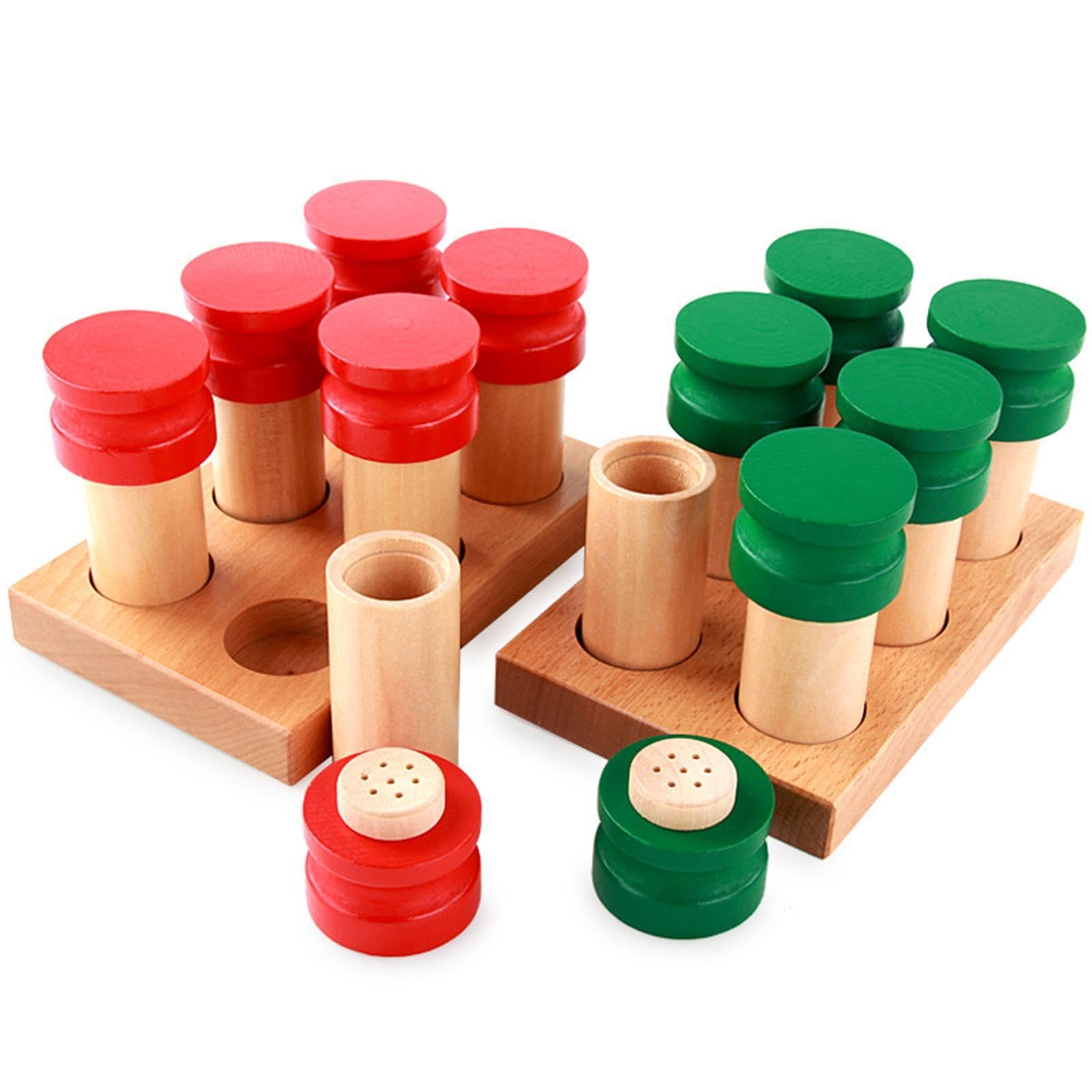 Juguete Sensorial para Niños Que Incluye Botellas Perfumadas Y Base de Madera: Material Educativo Que Fomenta El Reconocimiento de Olores Y La Concien