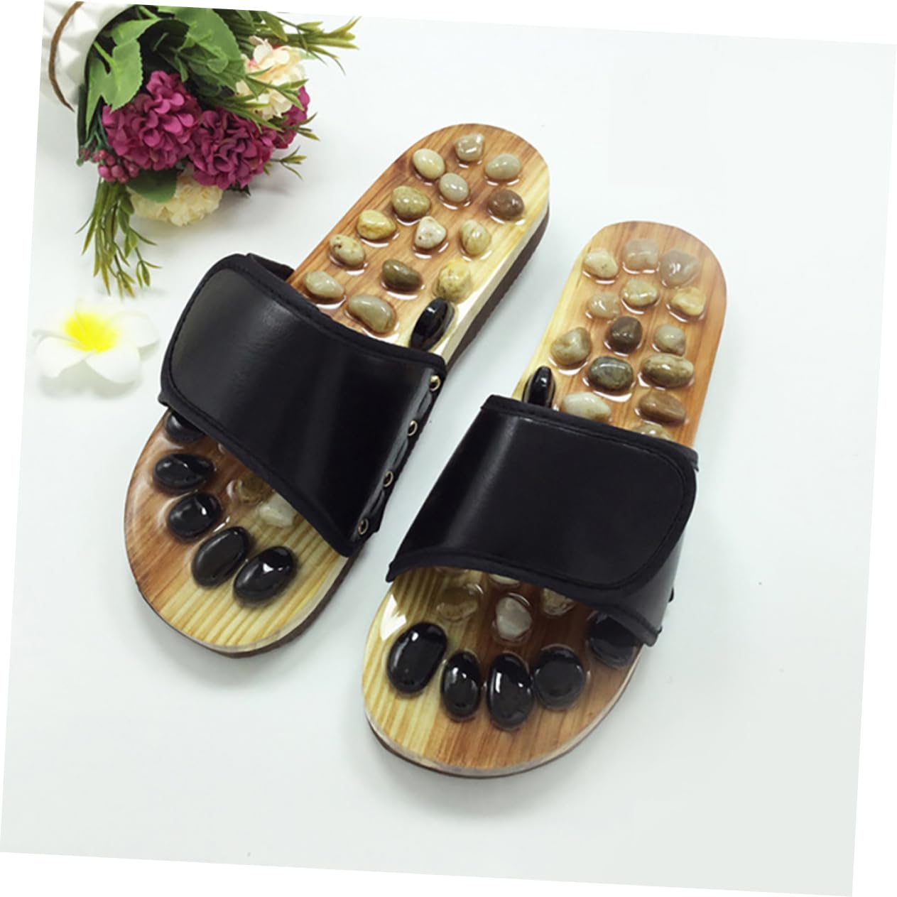 Akupunktur Schuhe mit Rutschfester Sohle Fußmassage Slipper aus Gewebe und Eva zur Entspannung und Besseren Durchblutung in Größe 39 Unisex für Damen und Herren