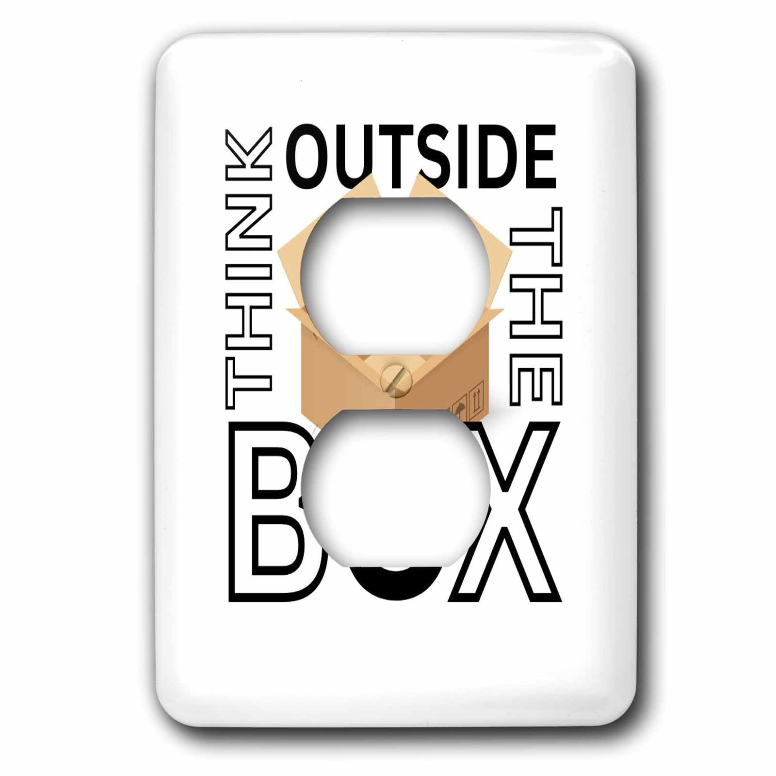 3dRose Image of quote Think outside the box - Light Switch Covers (lsp-388455-6)
