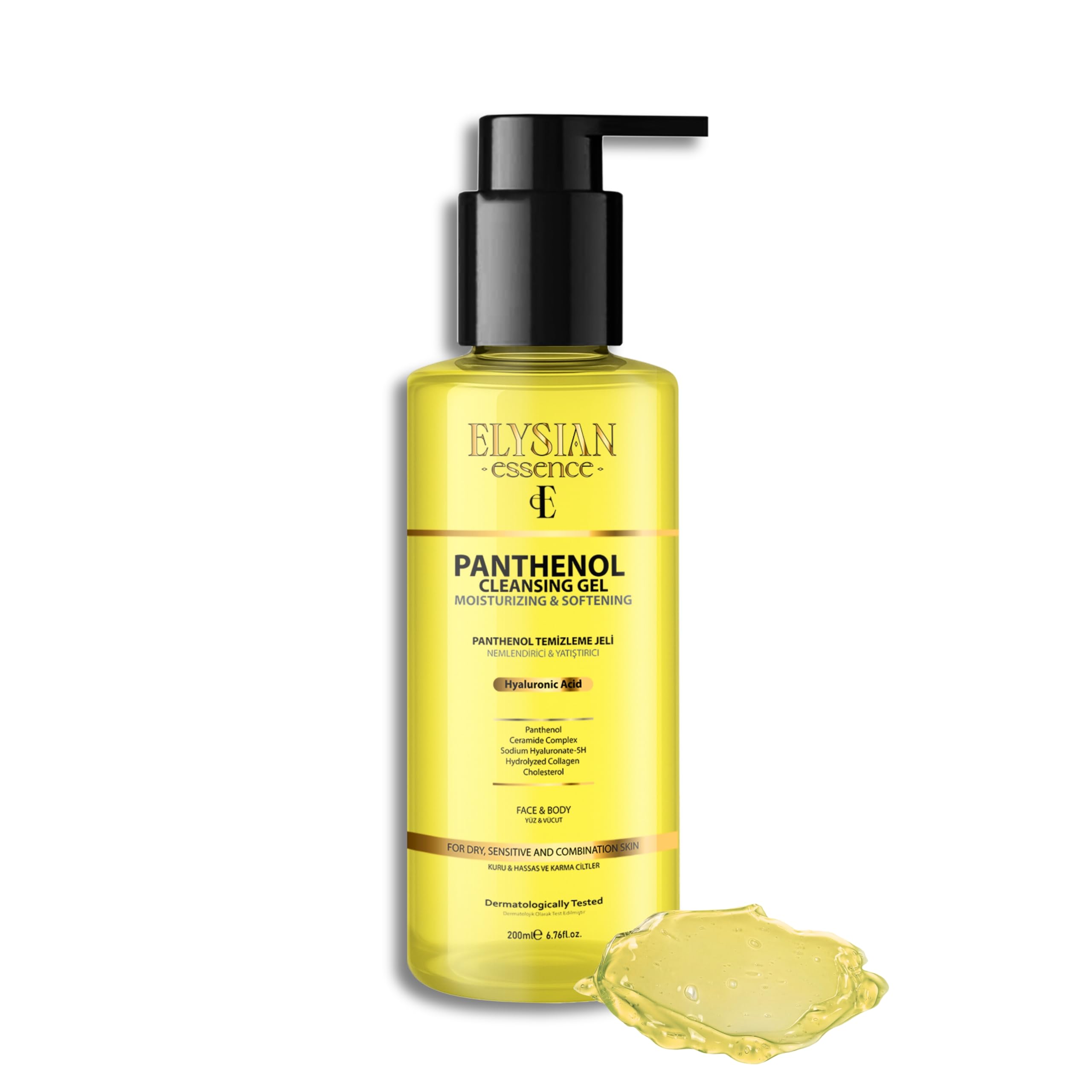 Elysian Essence Nemlendirici ve Yatıştırıcı Panthenol Yüz Temizleme Jeli - Kolajen & Hyaluronic Acid İlaveli 200 ml