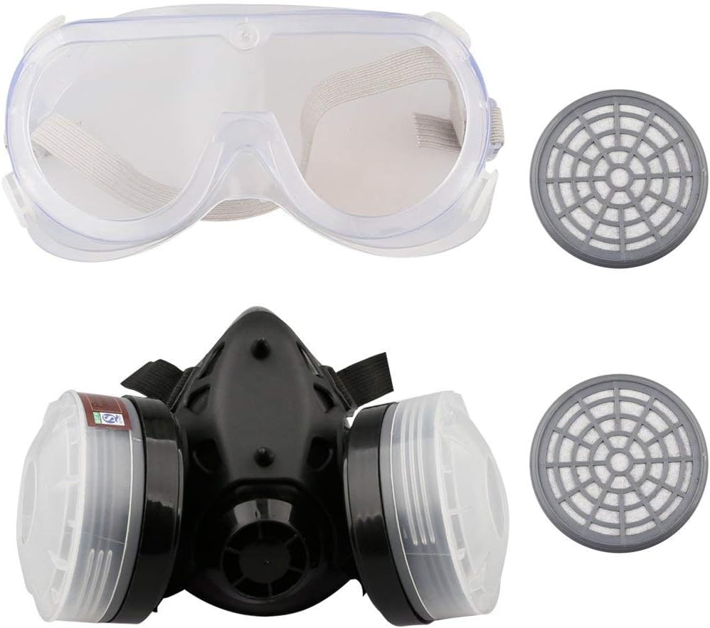 Reusable Respirator Antigas Mask,Painting Chemical Anti Dust Mask Respirator,with 2 PCS Extra Filters