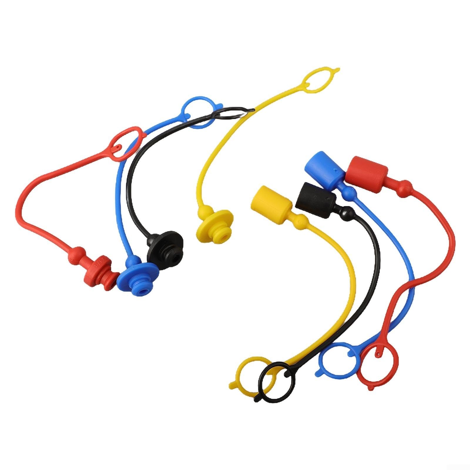 Produktbild von Hydraulisches Schnellkupplungs-Set ISO 7241-A – 4 Paar Mit Staubschutzkappen, 3/8", Farbcodiert (Rot, Gelb, Blau, Schwarz)