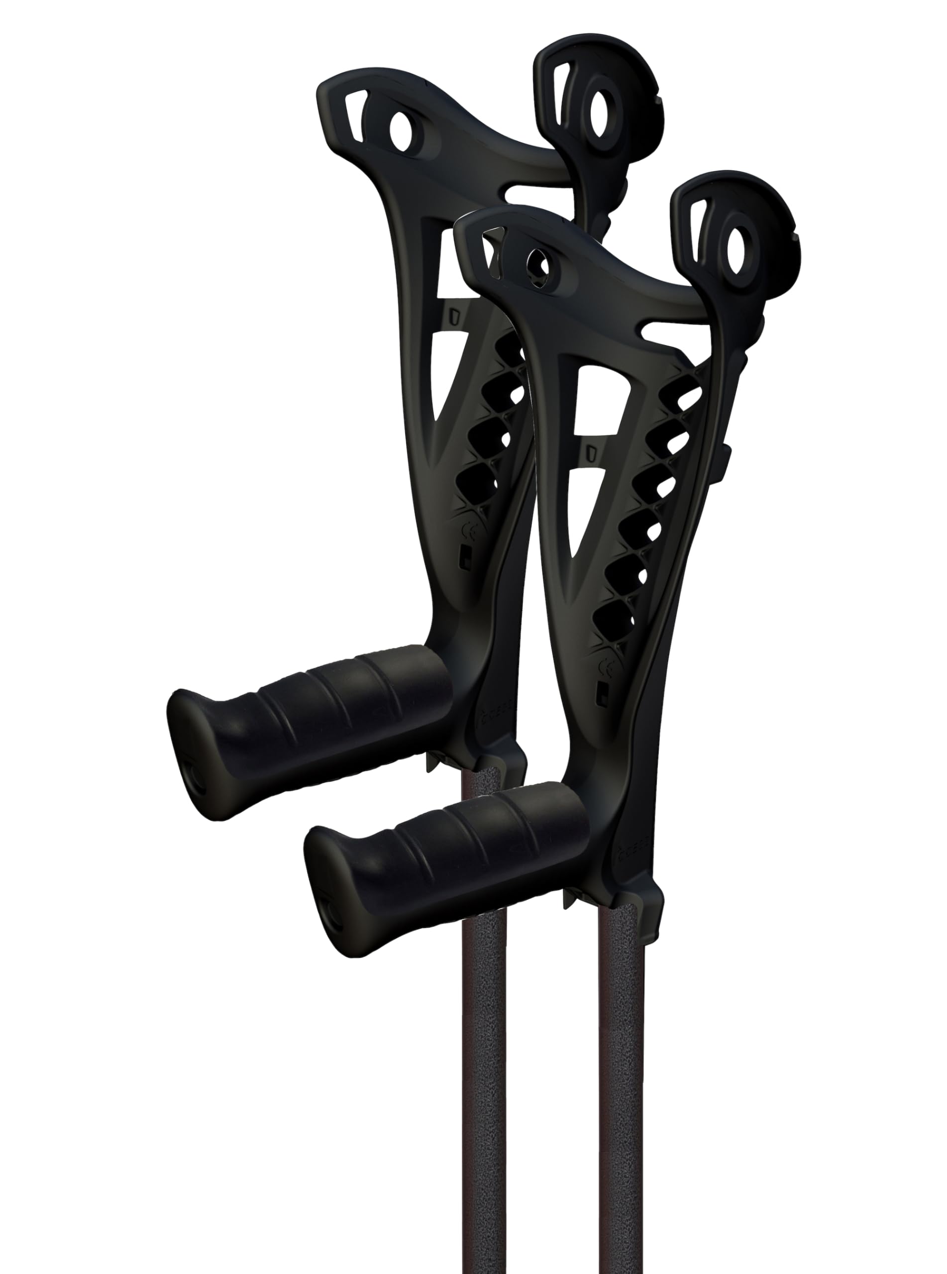 Identités, Béquilles Ultra-Légères en Aluminium SafeWalk, Fabrication Française, Hauteur Réglable, Embout Amortissant, Système d’Accroche Auto-portant, Noir