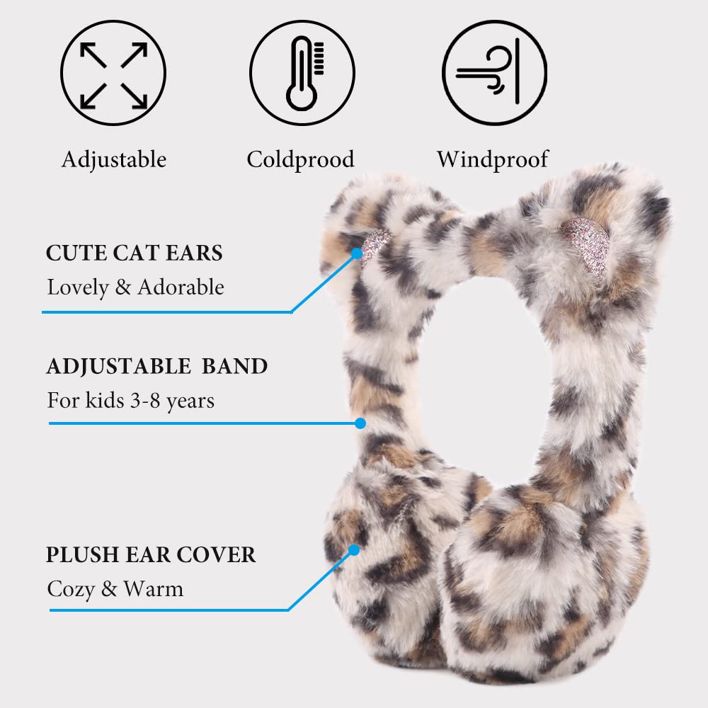 Pesaat Chaud Enfant Cache-oreille D'hiver Mignon Chat Cache Oreille Pour Fille Garçon Oreille Protect