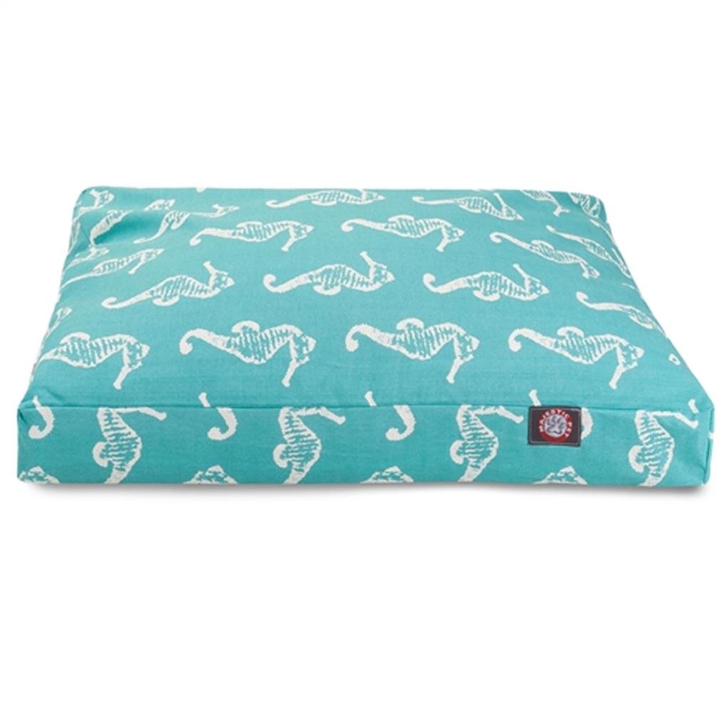 Teal Sea Horse Extra Large Rectangle Indoor Outdoor Pet Dog Bed With Removable Washable Cover By Majestic Pet Products