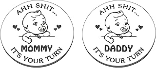 Funny Baby Gift New Mom Dad Decision Coin Gifts for Dad Mom to be, Pregnancy Gifts for First Time Moms Dads Daddy Mummy,New Parents Gifts for Fathers Day,Baby Shower Announcement,Double-Sided