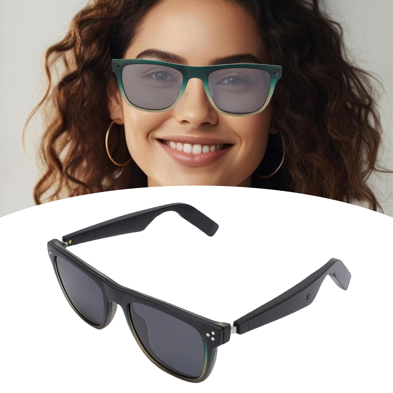 Gafas Bluetooth Inalámbricas con Sonido de Calidad de Estudio para Llamadas Podcasts de Música, Control de Asistente de Voz para Cortana Now, Gafas de Protección Ocular Impermeables