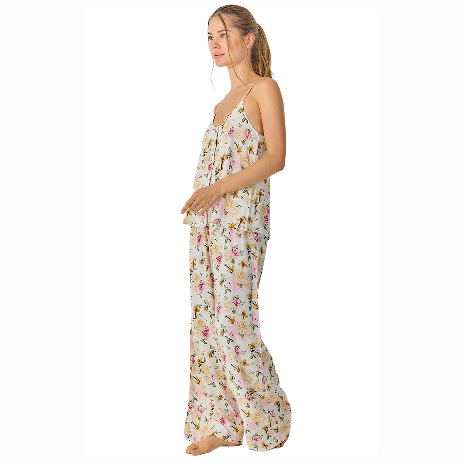 J&J Brothers Pijama Mujer Verano Tirantes y Pantalón Largo Fluido JJB30
