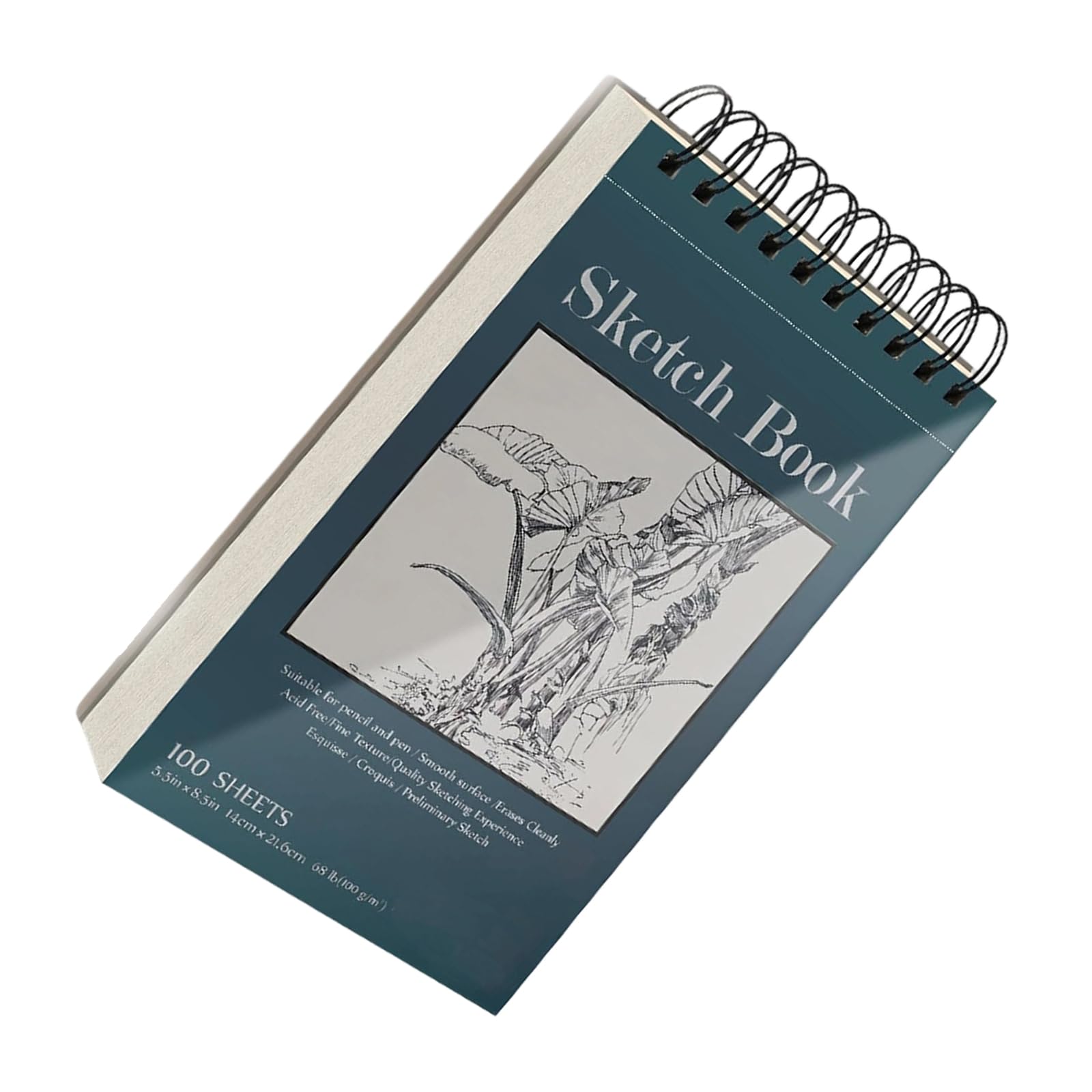 Artist Sketch Book 100 Sheets 68lb / 100gsm Twin Coil Binding Drawing Pad Hardcover Sketching Pad for Sketching Drawing Outdoor Sketch Book