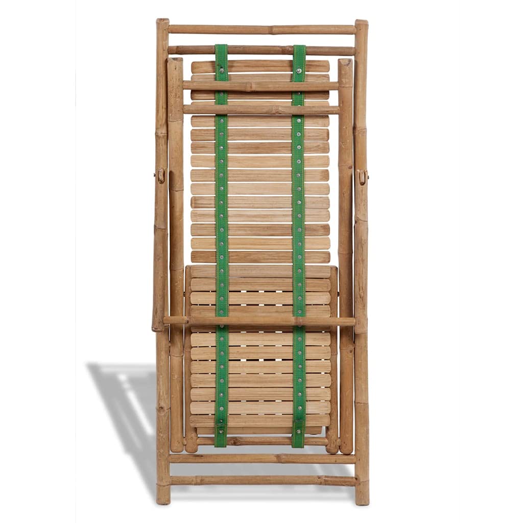 vidaXL Chaise de terrasse d'extérieur avec Repose-Pied Bambou