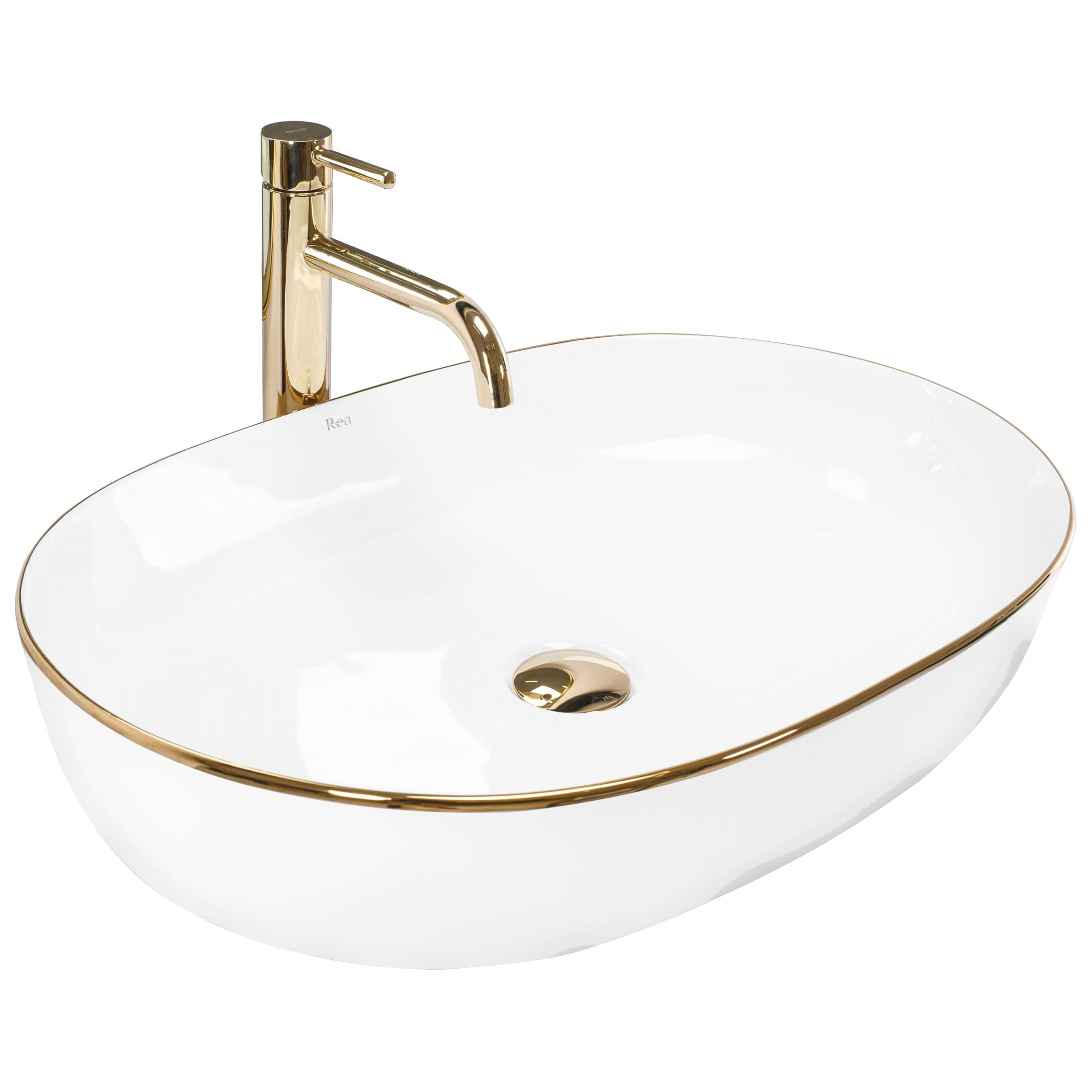 Countertop Washbasin Rea Cleo 61 White GoldCeramic from B&Q