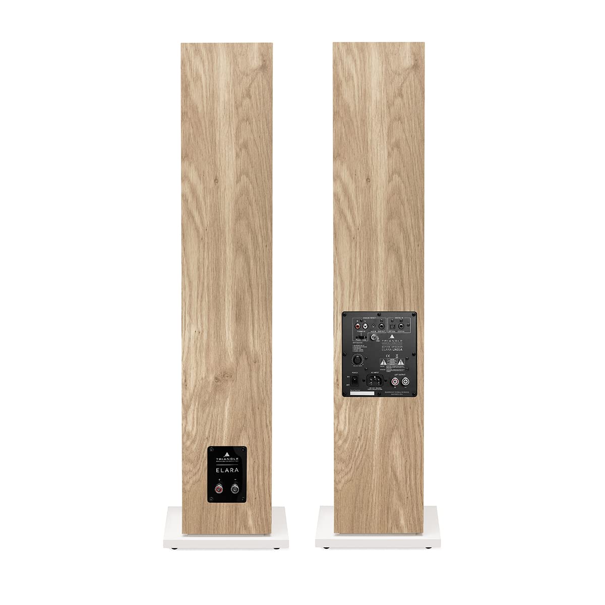 Triangle - Enceintes Actives LN05A - Enceintes Colonne Bluetooth avec Amplificateur 2 x 80W - Audio HD - Entrées Phono/Platine Optique Sortie Caisson - 165 x 921 x 263 mm – Chêne Clair (Paire)