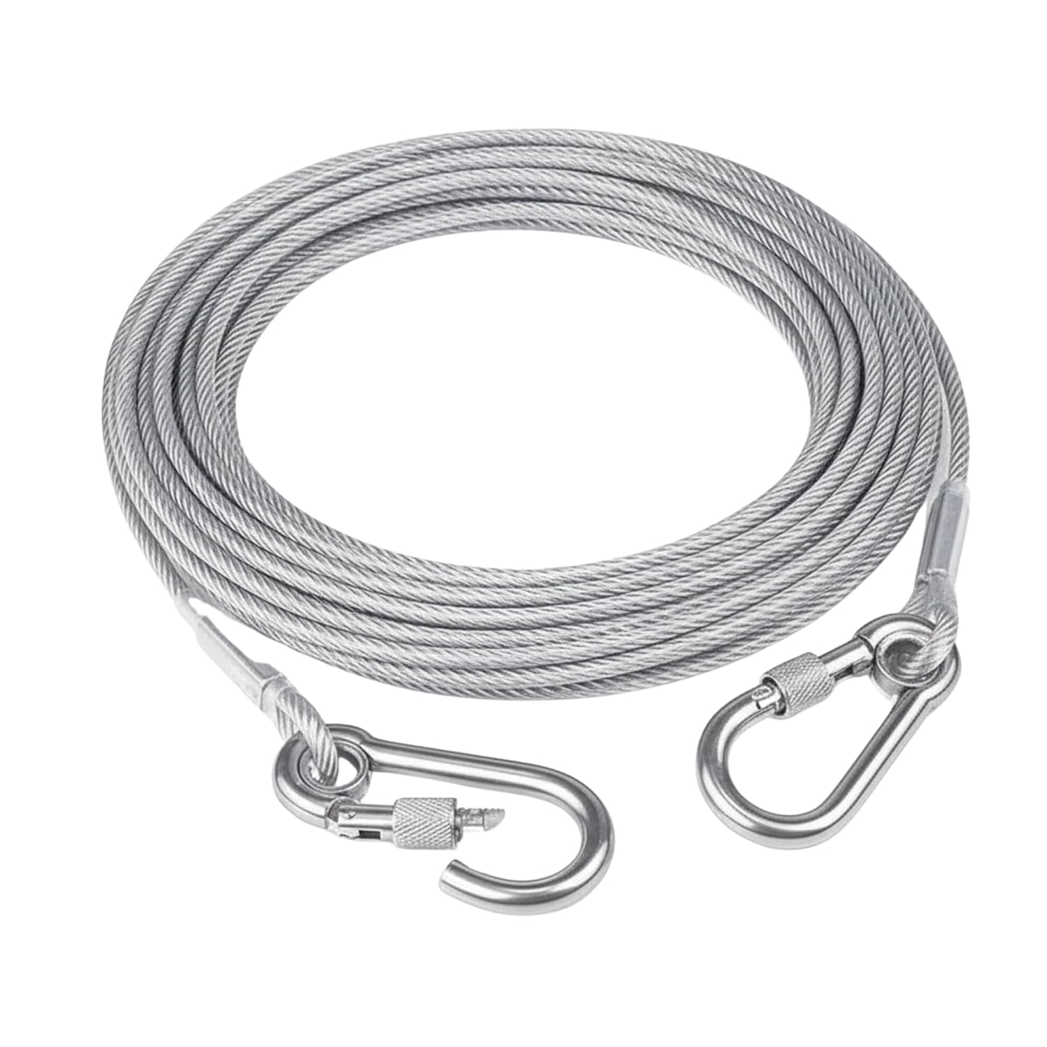 Heavy Duty Stainless Steel Clothesline Rope with Safety Hooks - 10 Meter Portable Steel Wire Laundry Drying Line, Rust Resistant Multipurpose Hanging Cable for Balcony, Travel, Camping, Home & Outdoor Use