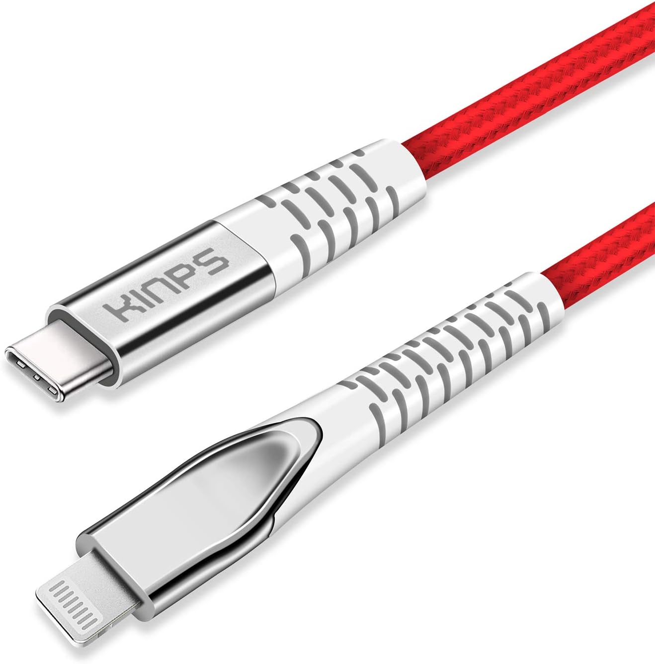 Flash Sale KINPS MFI Certified (10ft/3m) USB C to Lightning Fast Charging Cable Compatible with iPhone 12/11/11Pro/11 Pro Max/XS MAX/XS/XR/X, Supports Power Delivery(for Use with Type C Chargers), Red