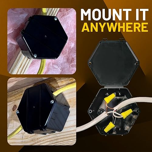 Miniatura 4 de Rack-A-Tiers Caja de conexiones de empalme abierta (paquete de 5), caja de conexiones de una sola pieza. Reparación de empalmes abiertos, caja de