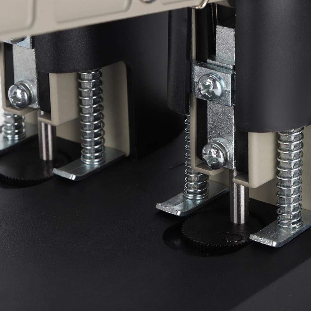 Double Hole Paper Punch, 150 Sheet Capacity Adjustable Metal Manual with Waste Box