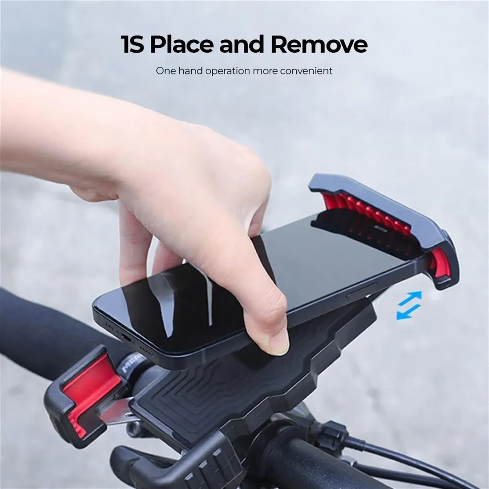 Staffa Navigatore Moto Supporto Per Telefono Per Bicicletta MTB Cellulare Per Bici Moto Smartphone Manubrio Mobile Cavalletto Scooter 6,5 ​​pollici(Black Red)