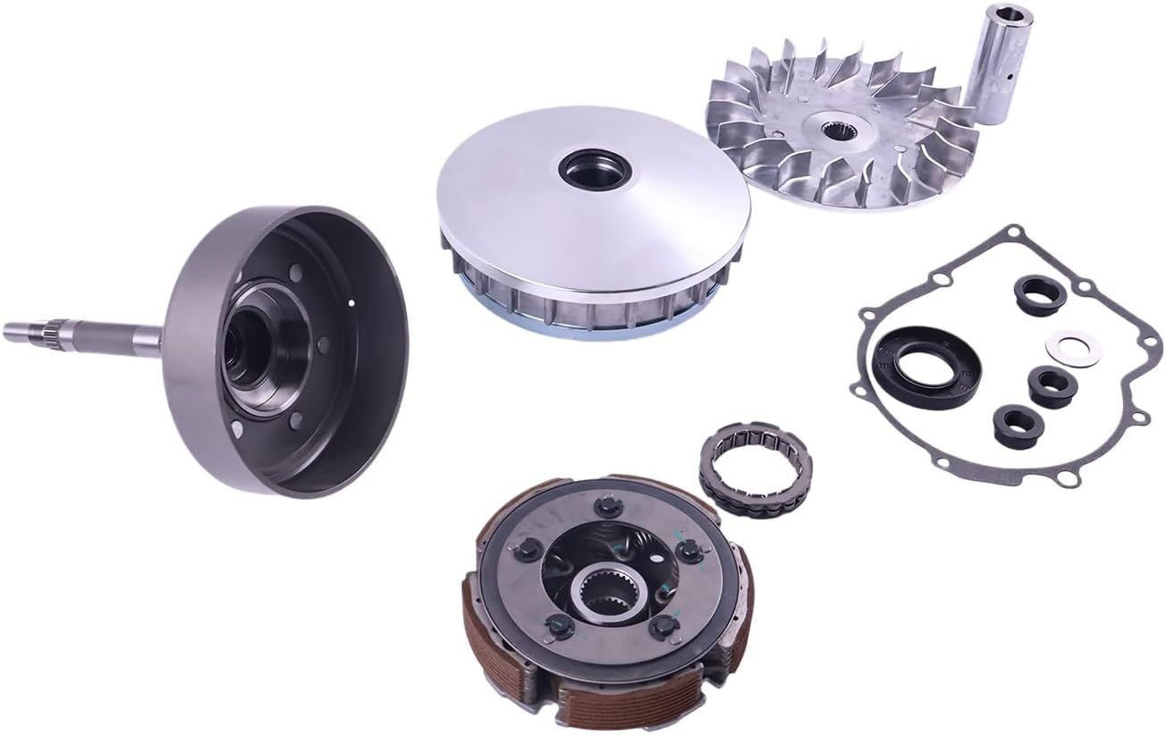 12Pcs Wet Clutch Shoe Kit Compatible with Yamaha Rhino 700 2008-2013 Primary Sheave Clutch Carrier Housing Oneway Gasket 16B-16611-01-00 3B4-16620-00-00