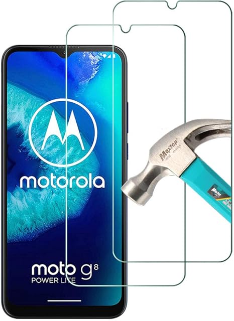 TQmate 2Pack Screen Protector for Motorola Moto G8 Power Lite, Tempered Glass, Anti Scratch, 9H Hardness, Easy to install film