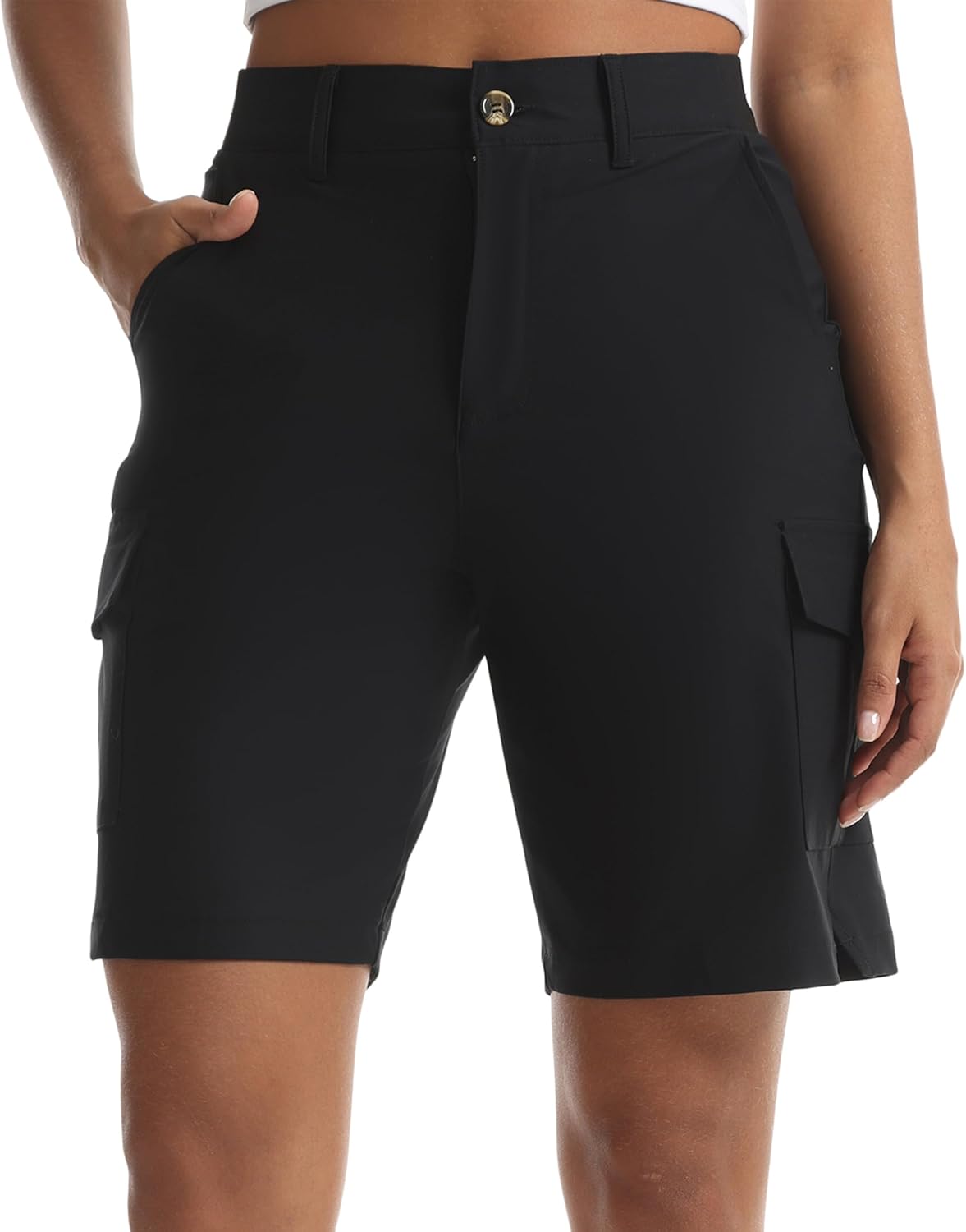 Women's Quick-Dry Cargo Shorts - Lightweight Hiking Shorts with 5 Pockets for Athletic Golf Travel Work
