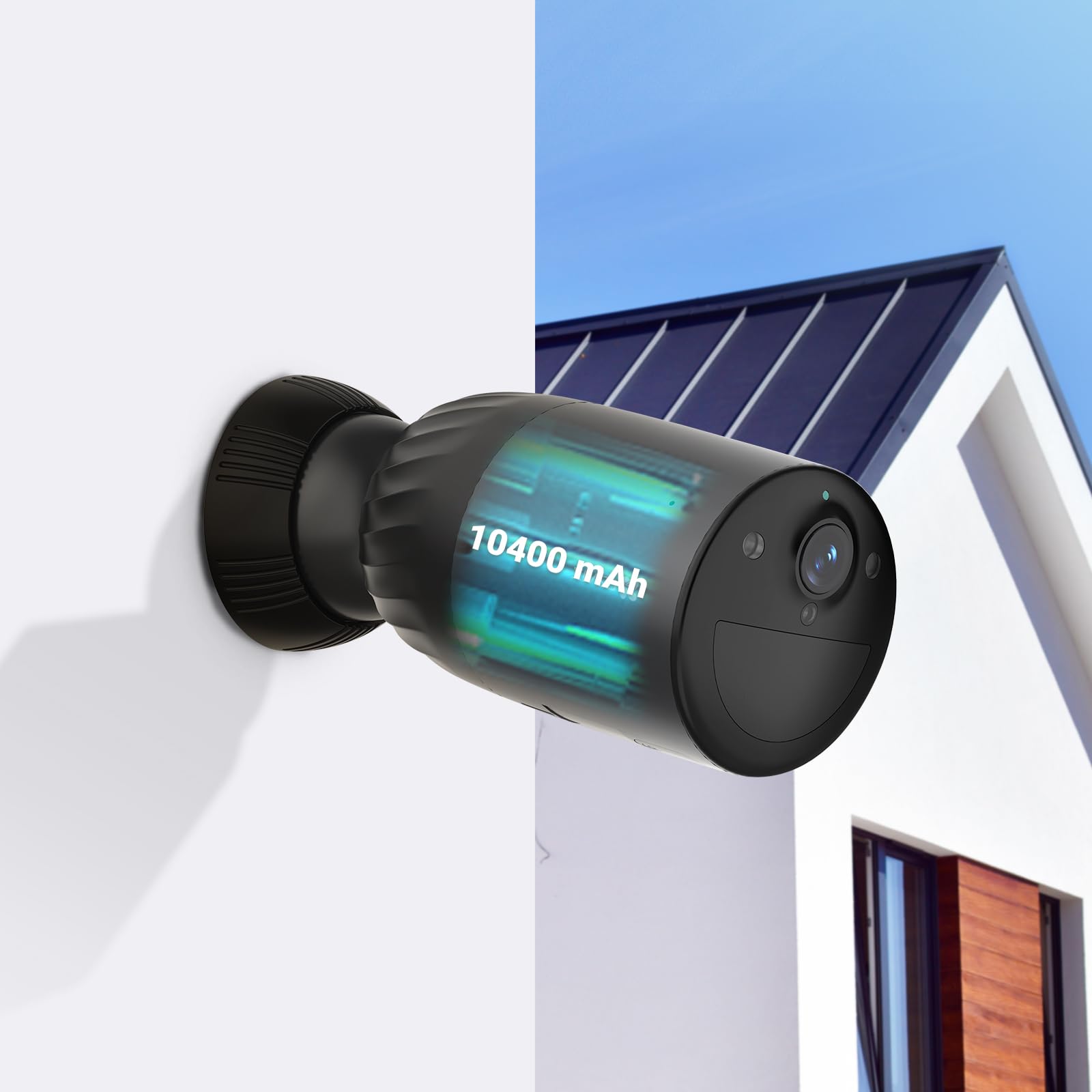 EZVIZ BC1c 4K Telecamera Wi-Fi Esterno Senza Fili con Pannello Solare, Batteria 10400mAh, Rilevamento Umano/Veicoli, Audio Bidirezionale, Visione Notturna a Colori, Modalità Video Sempre Attiva, IP65