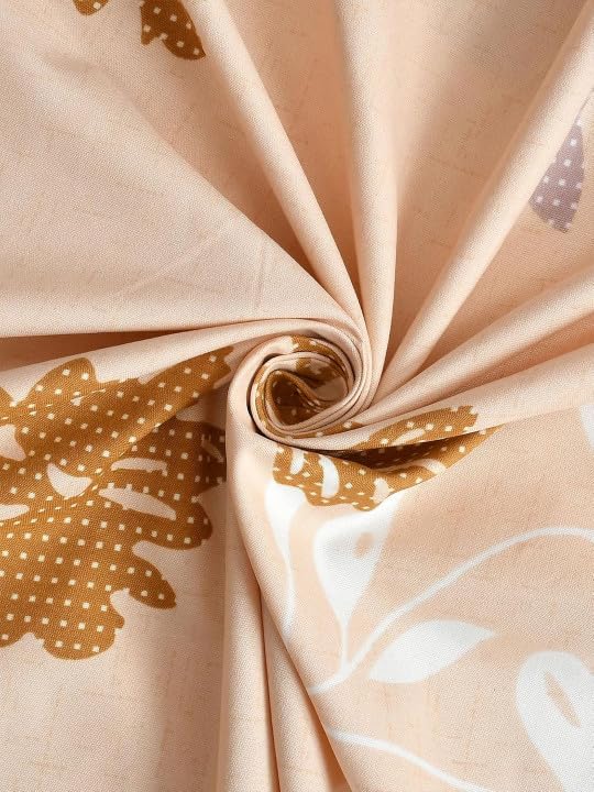 Image of 380 TC Premium Glace Cotton Elastic Fitted Bedsheet King Size with 2 Pillow Covers King Size | Double Bed with All Around Elastic (Honeybee, Fitted - 72 inchx78 inch King)