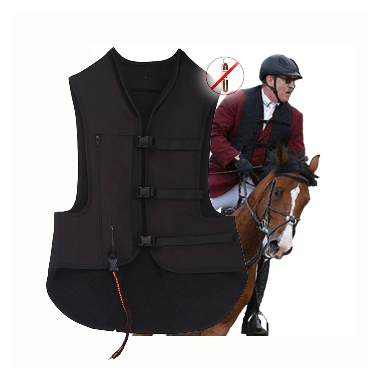 Wiederverwendbare Airbag-Weste for Reiter Airbag-Jacken for Den Reitsport/Motorradsport Einstellbare Größe, Unisex, Leicht(3XS)