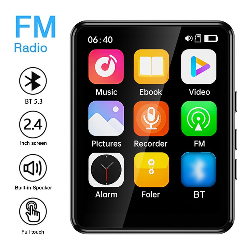 Lettore MP3 MP4 con Altoparlante integrato Espansione scheda TF Schermo completo Supporta la lettura di e-book e riproduzione video HD